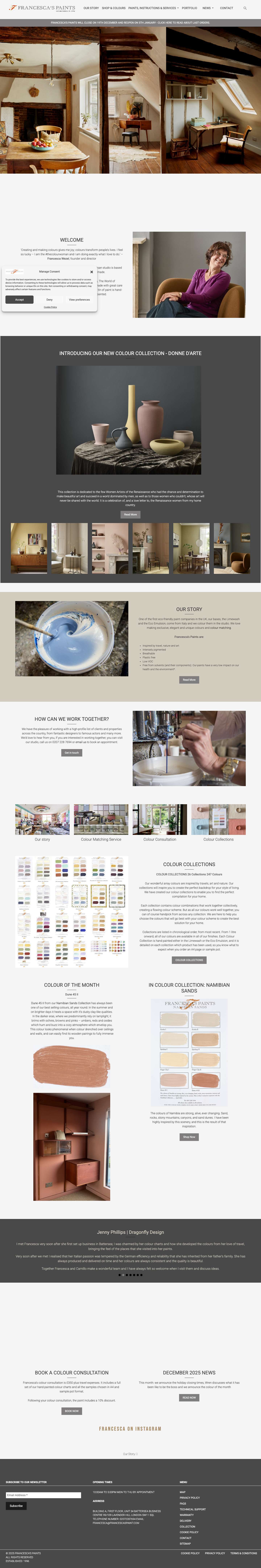 Eco Friendly Paint London – Francesca's Paints - Full Screenshot