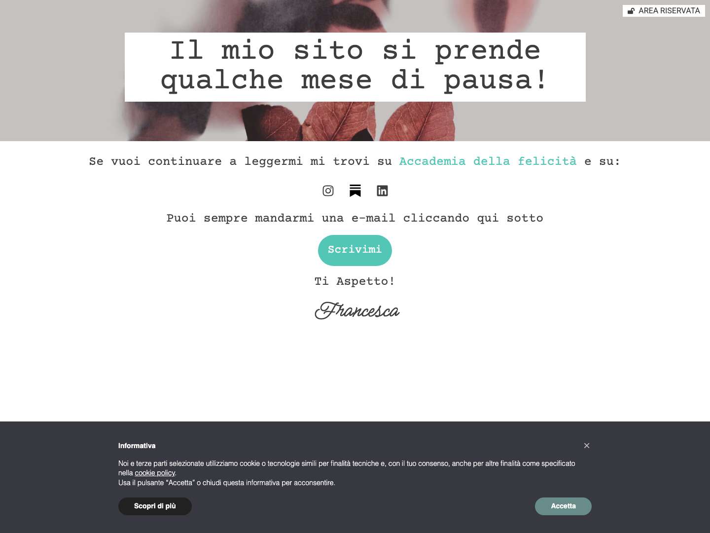 Welcome Page | Francesca ZamponeSubstack - Full Screenshot