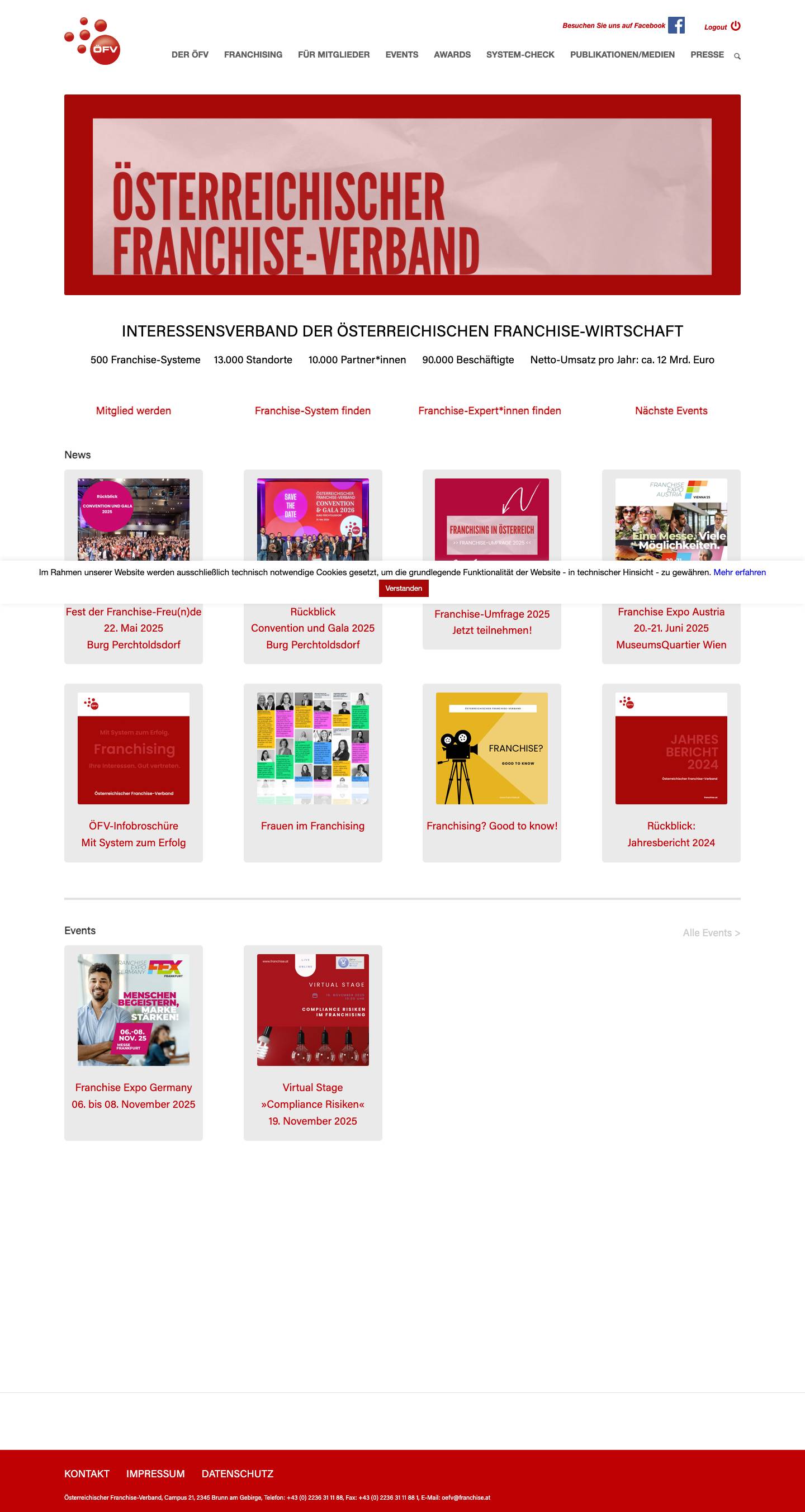 Österreichischer Franchise-Verband für Franchisenehmer und Franchisegeber | franchise.at - Full Screenshot