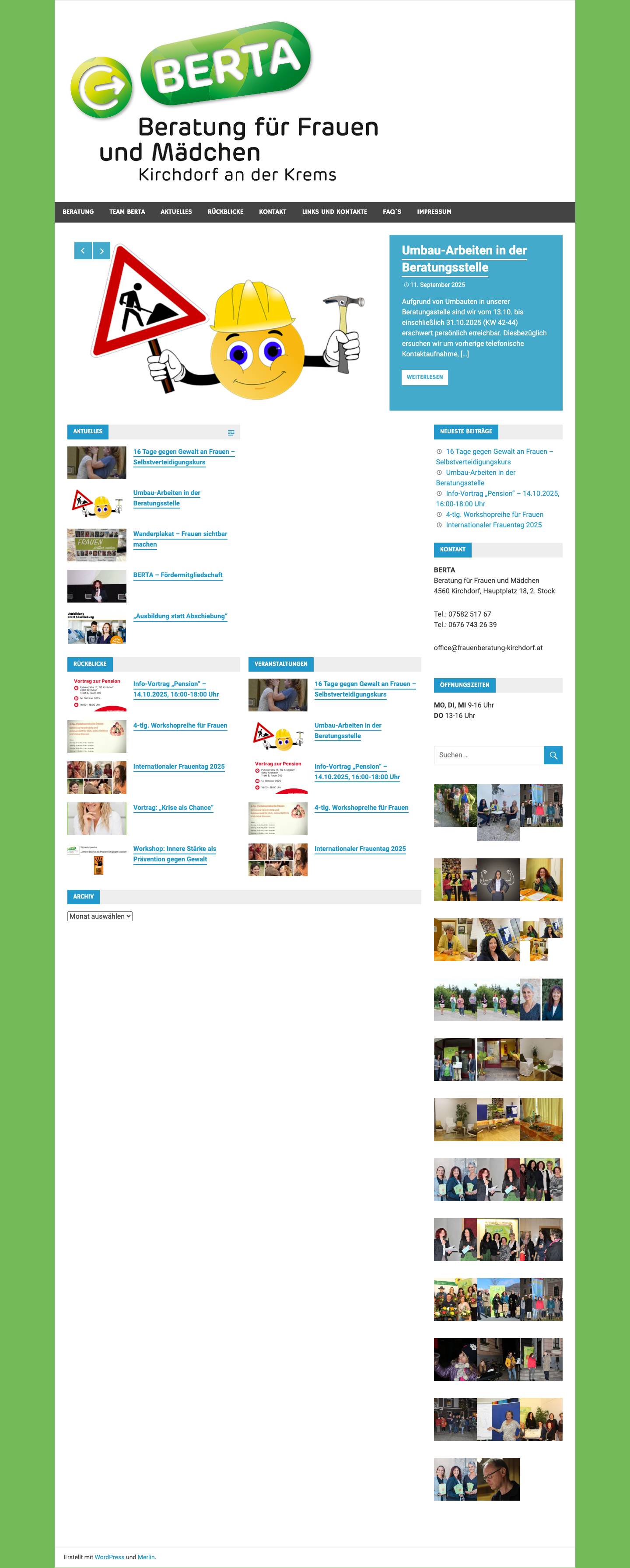 Verein BERTA – Frauen- und Mädchenberatungsstelle – Frauen- und Mädchenberatungsstelle - Full Screenshot
