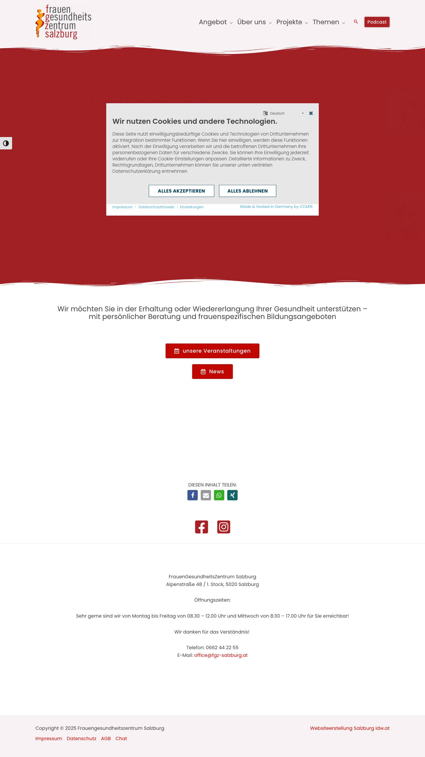 Frauengesundheitszentrum Salzburg - Full Screenshot