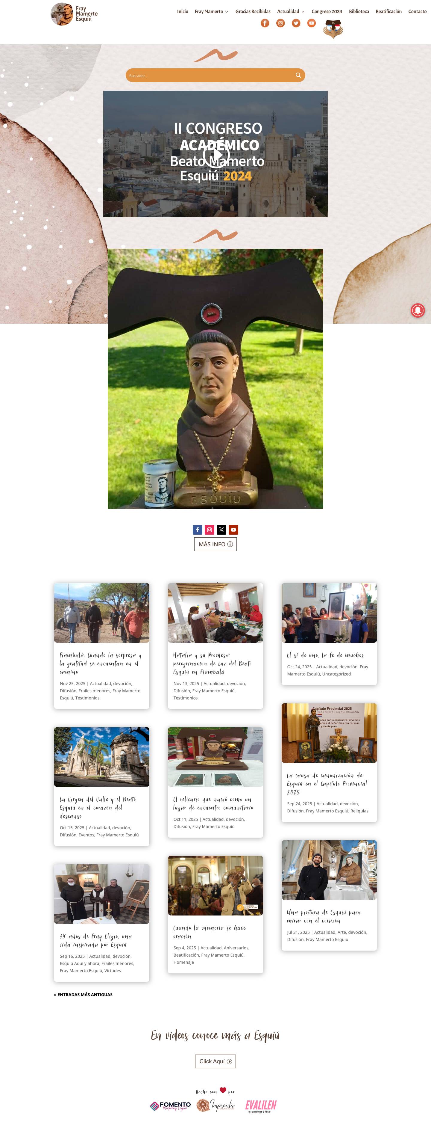 II Congreso Académico Beato Mamerto Esquiú 2024 - Full Screenshot