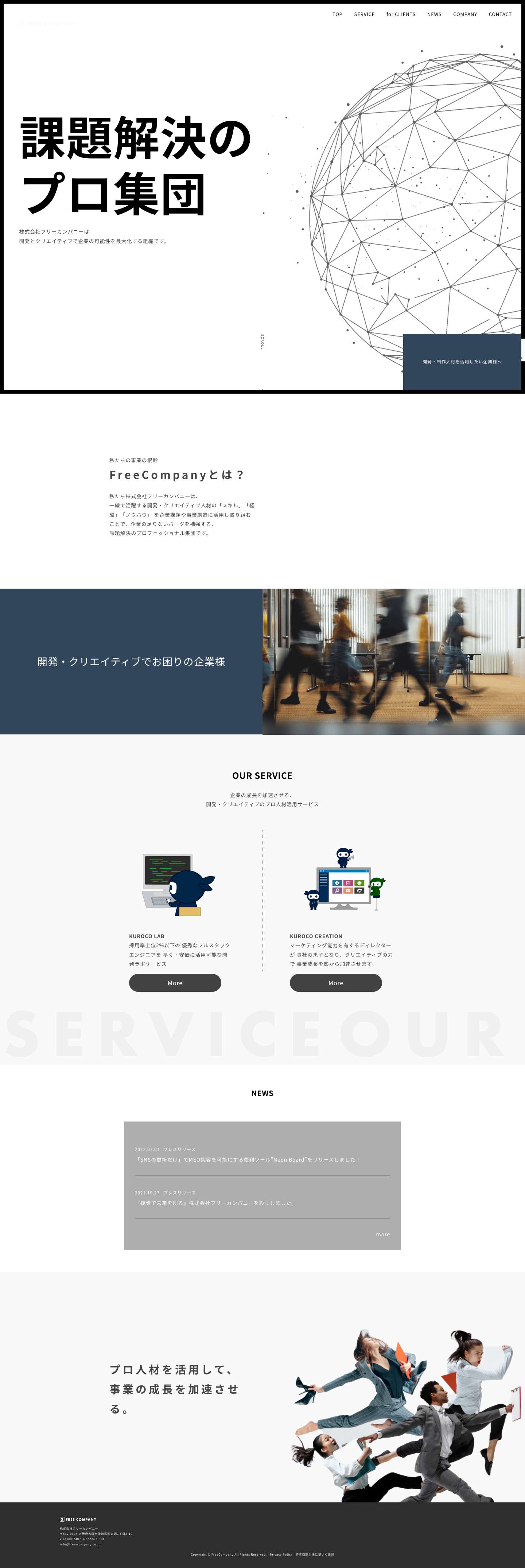 株式会社フリーカンパニー - Full Screenshot