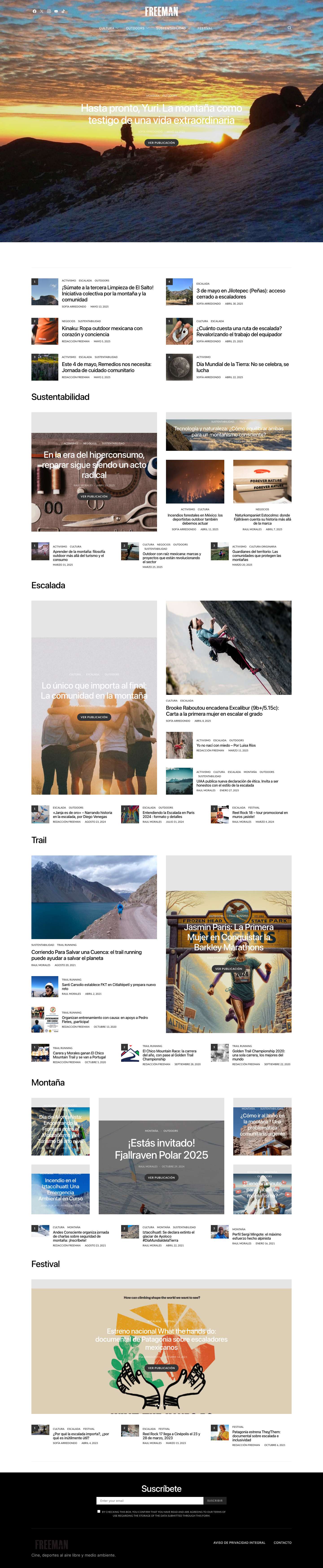 Freeman Outdoors – Cine, deportes al aire libre y medio ambiente. - Full Screenshot