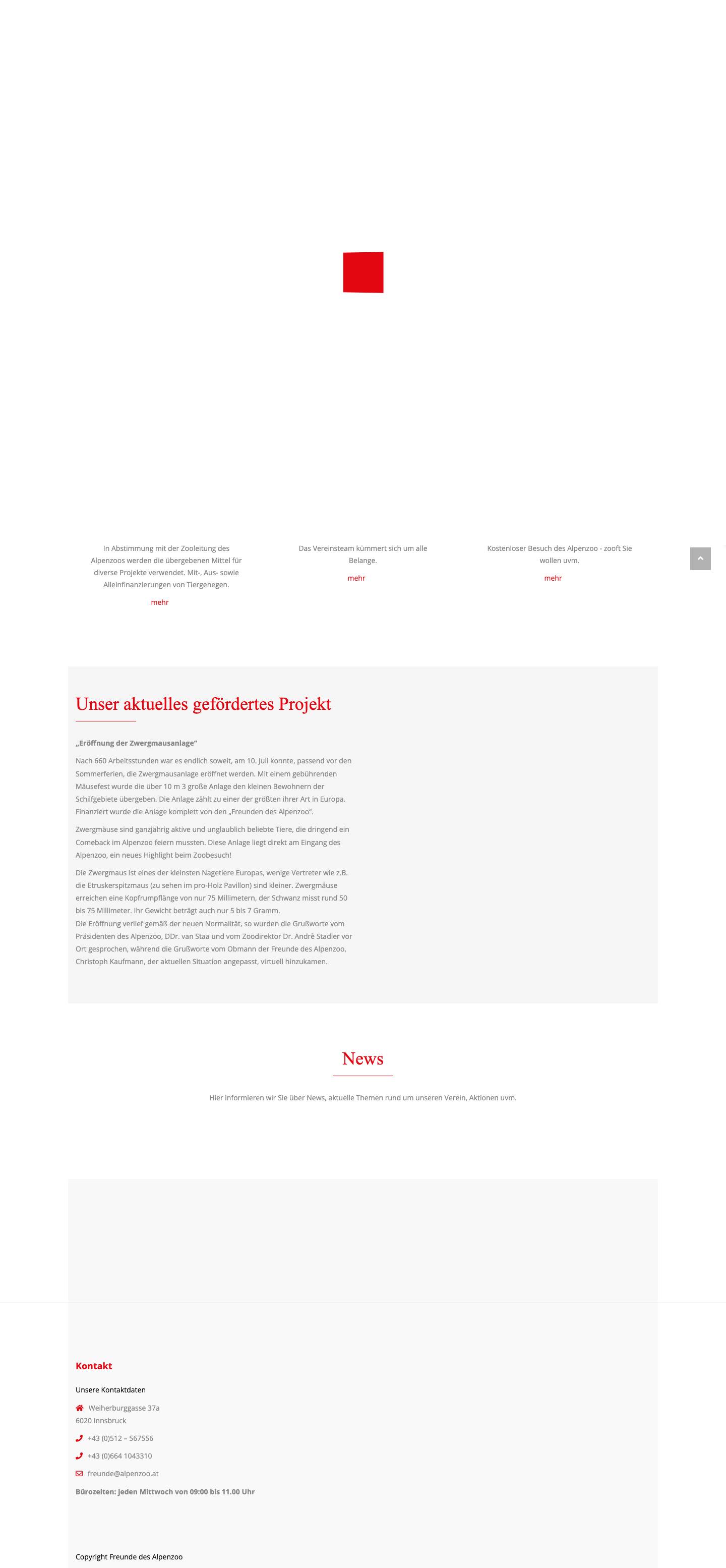 Herzlich willkommen beim Verein der Freunde des Alpenzoo - Freunde des Alpenzoos - Full Screenshot