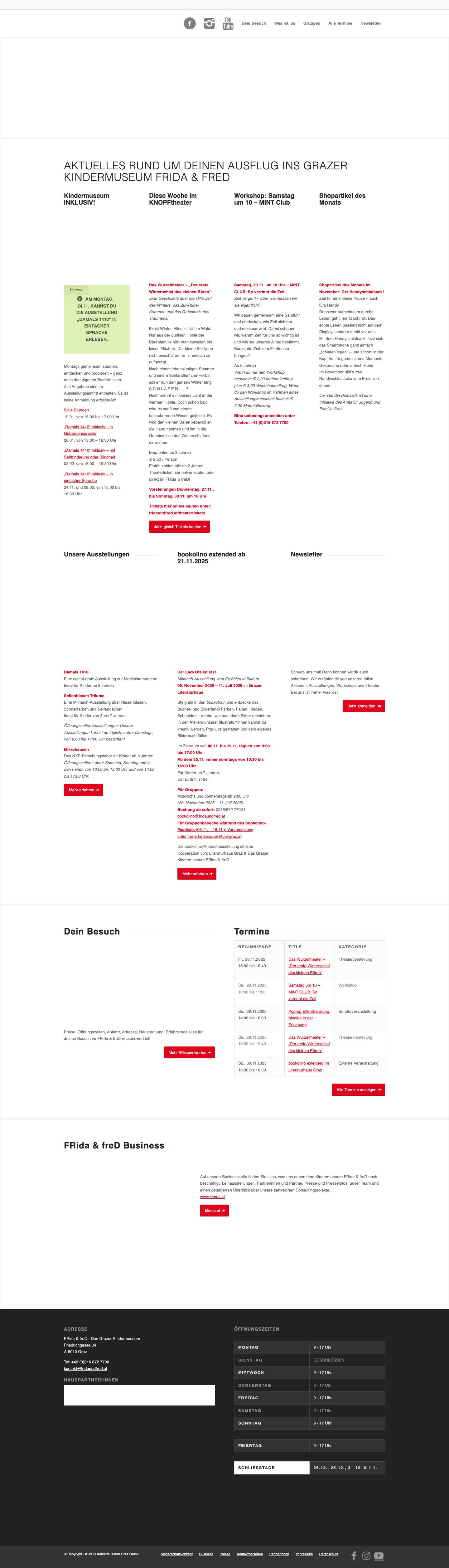 Aktuelles rund um deinen Besuch im Kindermuseum FRida & freDZurückWeiterZurückWeiterZurückWeiterNach oben scrollen - Full Screenshot