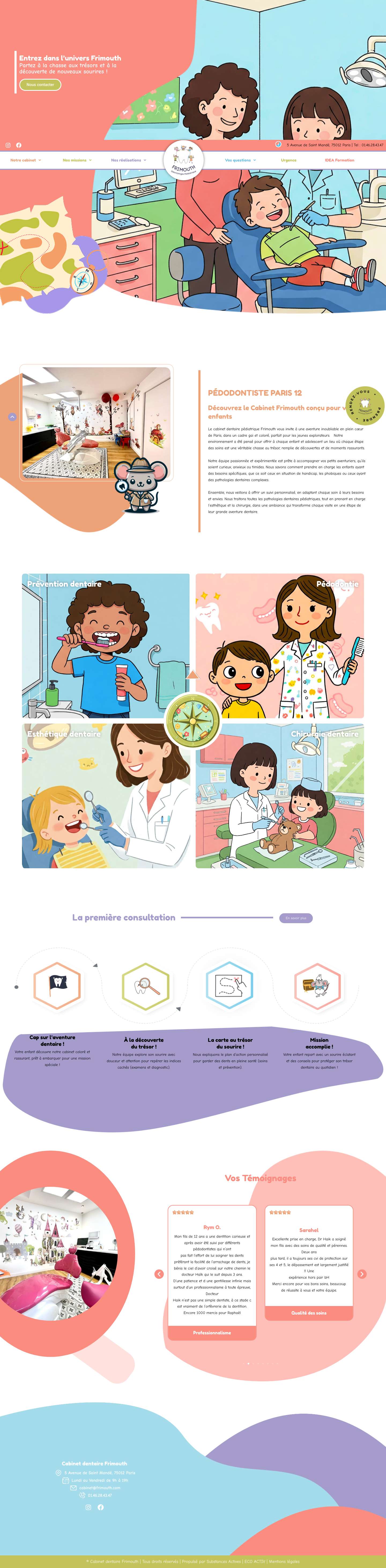 Pédodontiste Paris 12 - Cabinet dentaire Frimouth | Dentiste Paris - Full Screenshot
