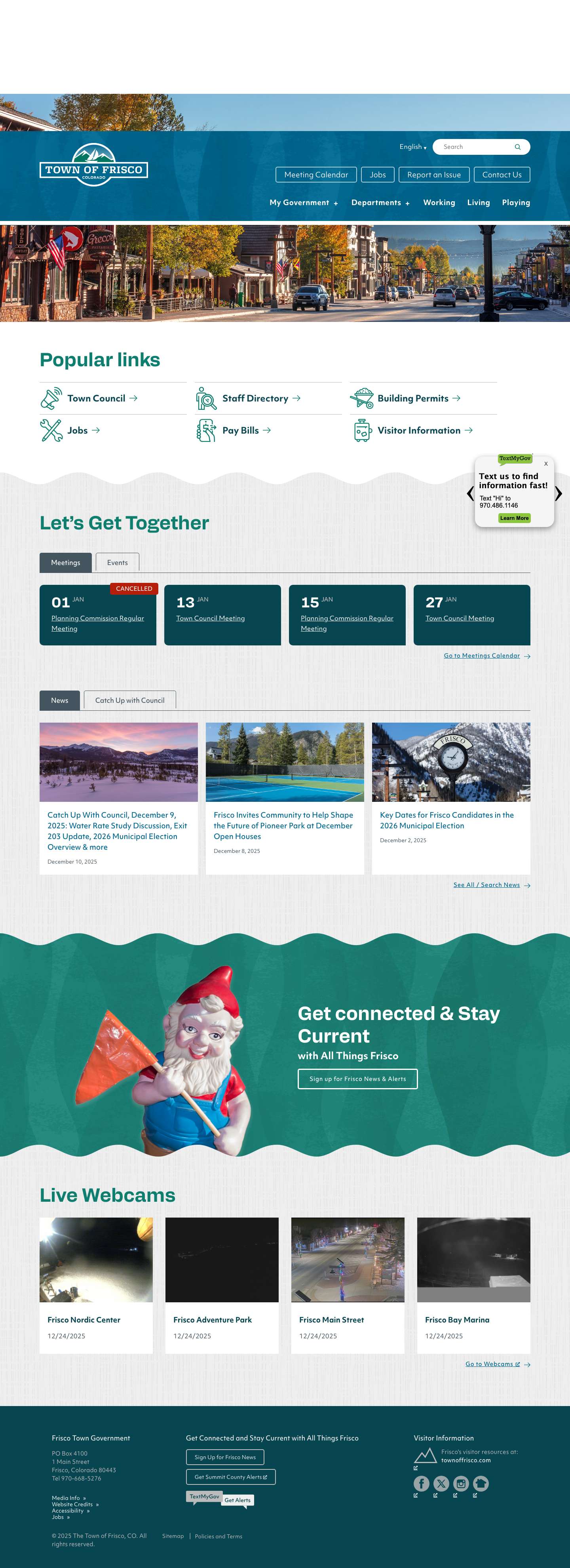 Home - Frisco Town Government - Full Screenshot