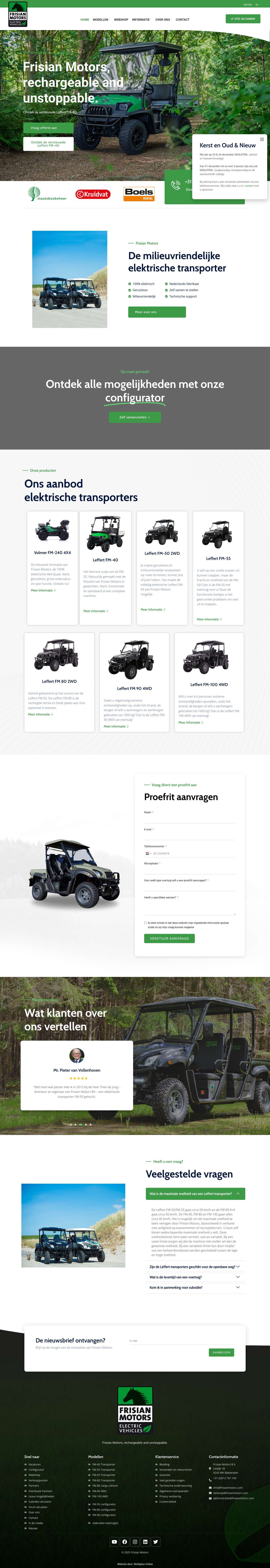 Frisian Motors: Fabrikant van Elektrische Werkvoertuigen - Full Screenshot