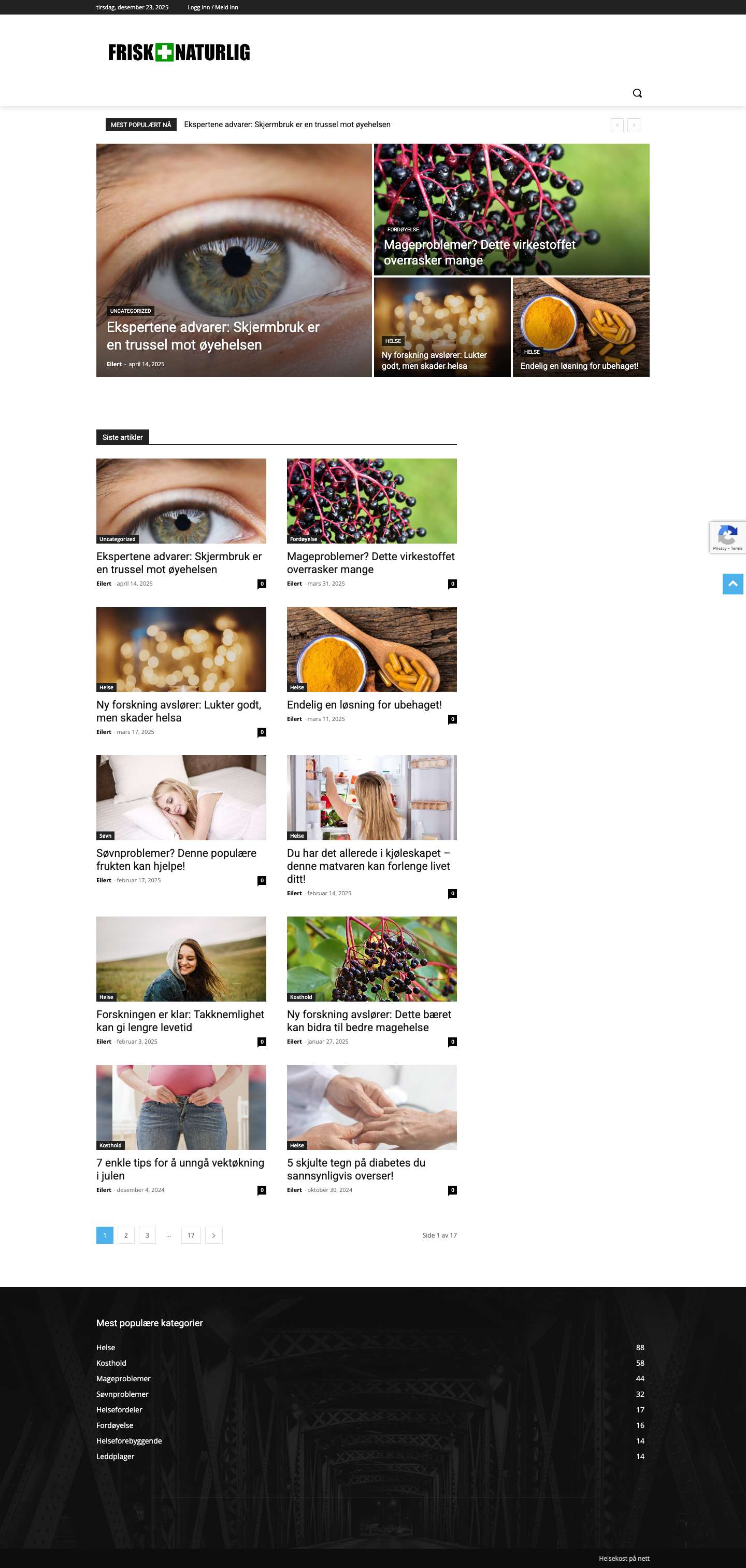 Home - Frisk Naturlig - Fordi kroppen din fortjener det - Full Screenshot