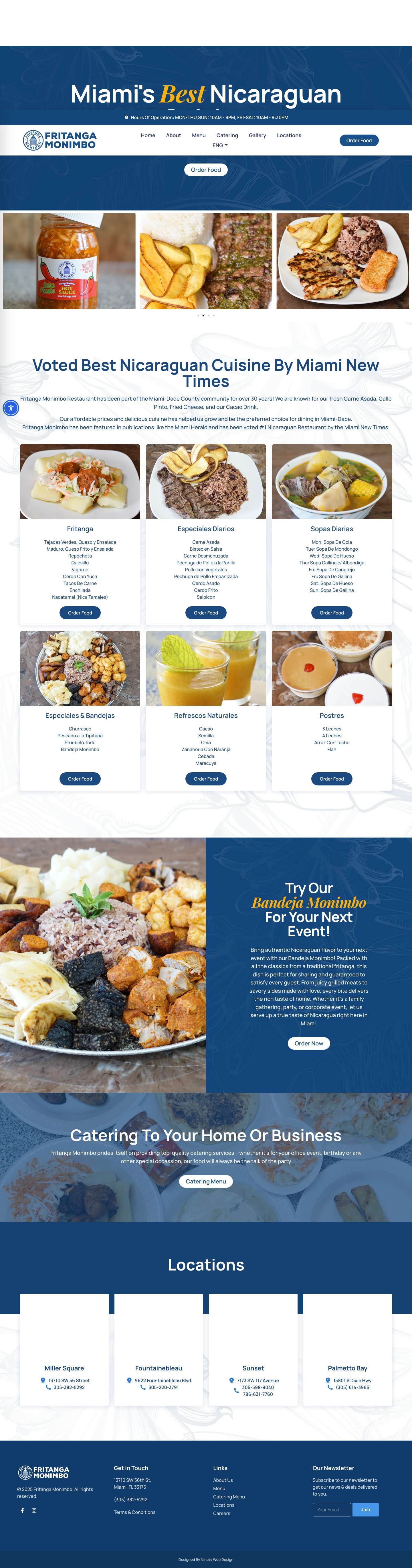 Fritanga Monimbo | Miami Nicaraguan Cuisine - Full Screenshot