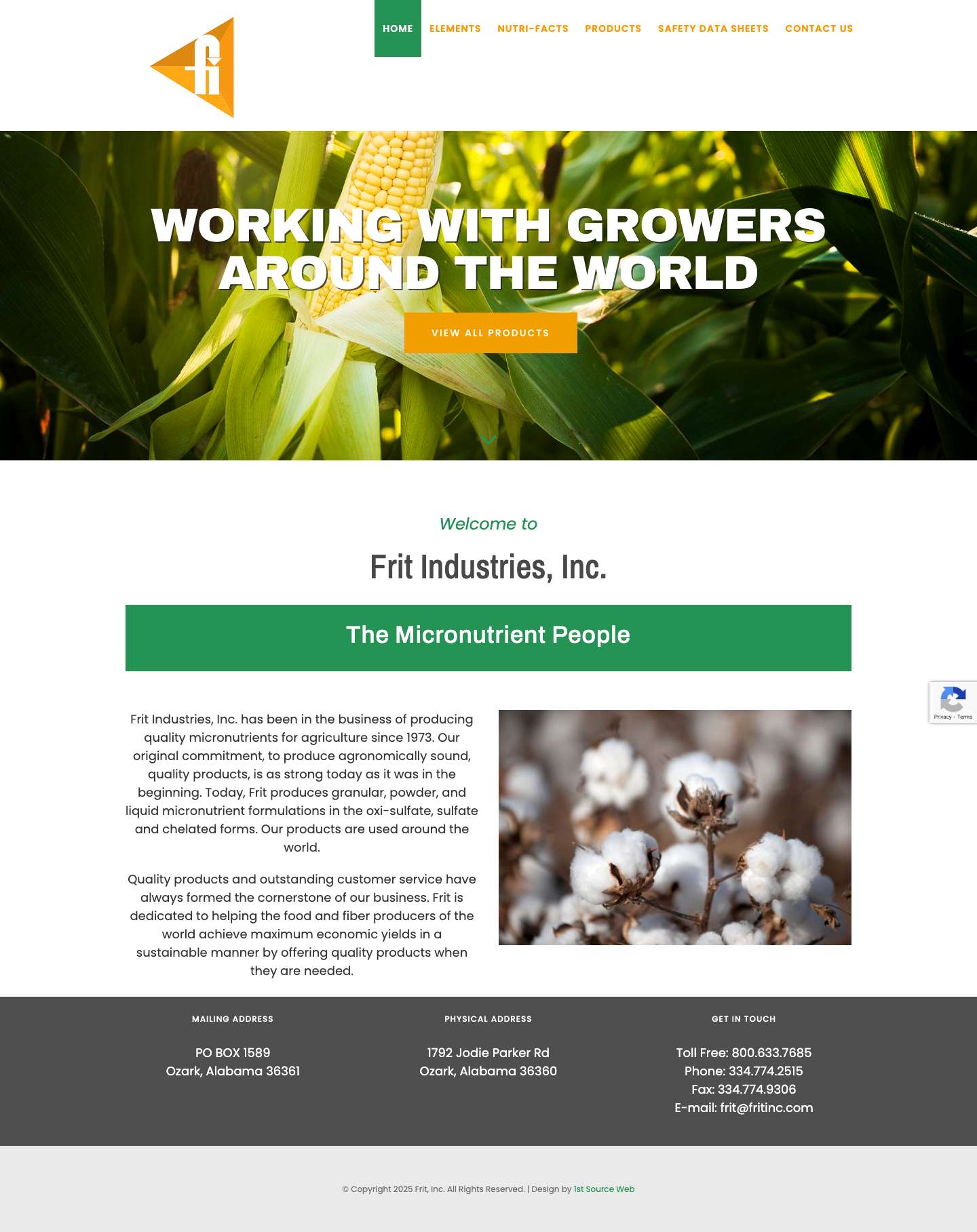 HOME - Frit Industries, Inc. - Full Screenshot