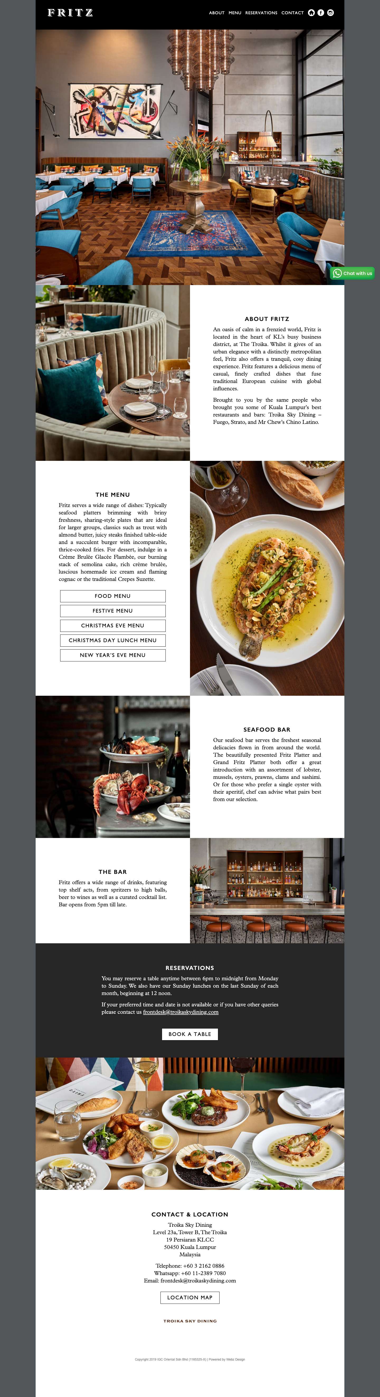The Best Restaurant in Kuala Lumpur – Fritz - Full Screenshot