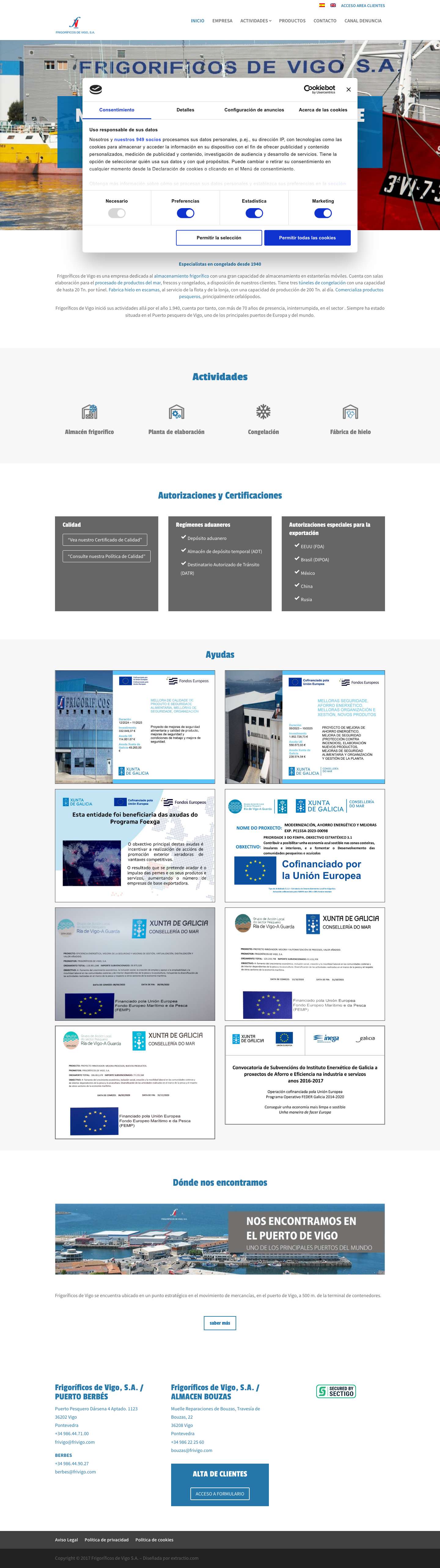 Cámaras Frigoríficas Para Almacenamiento | Frivigo.com - Full Screenshot
