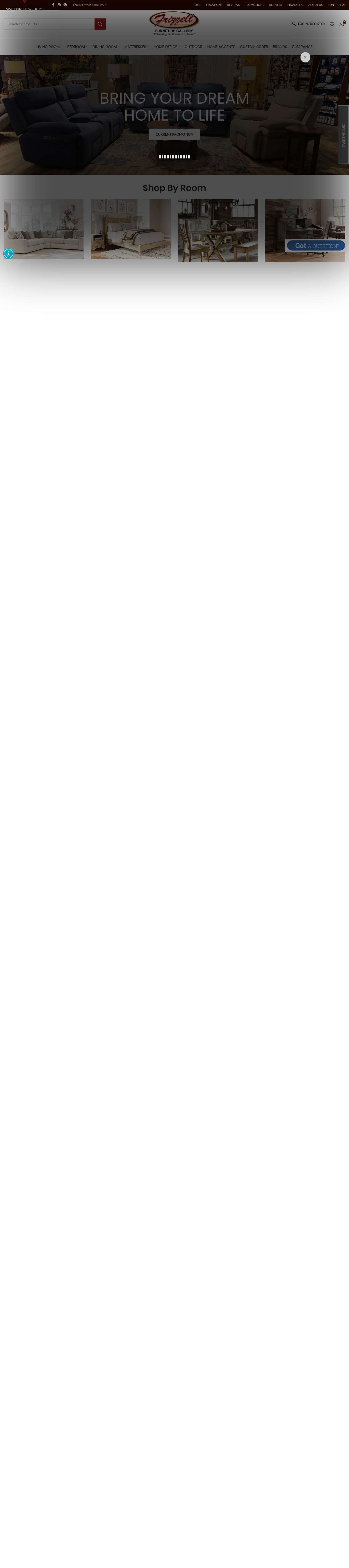 Frizzell Furniture Gallery - Local Furniture & Mattress Store - Full Screenshot