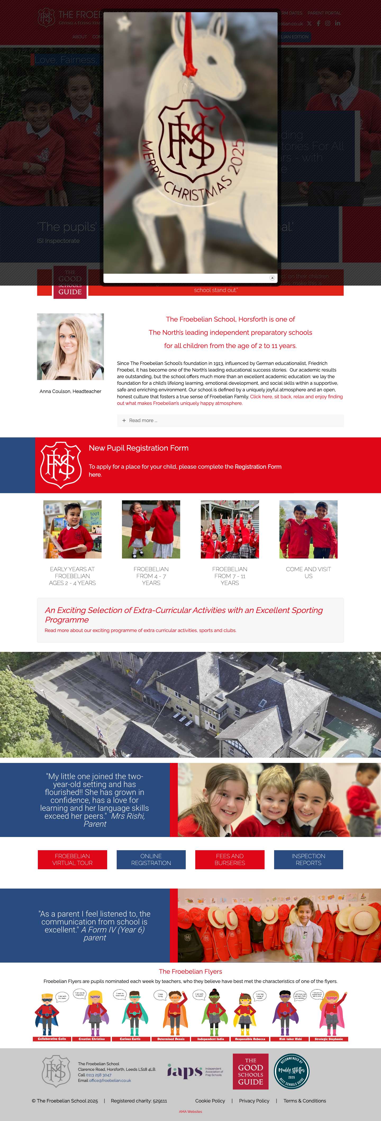 The Froebelian School, Horsforth, Leeds - Full Screenshot