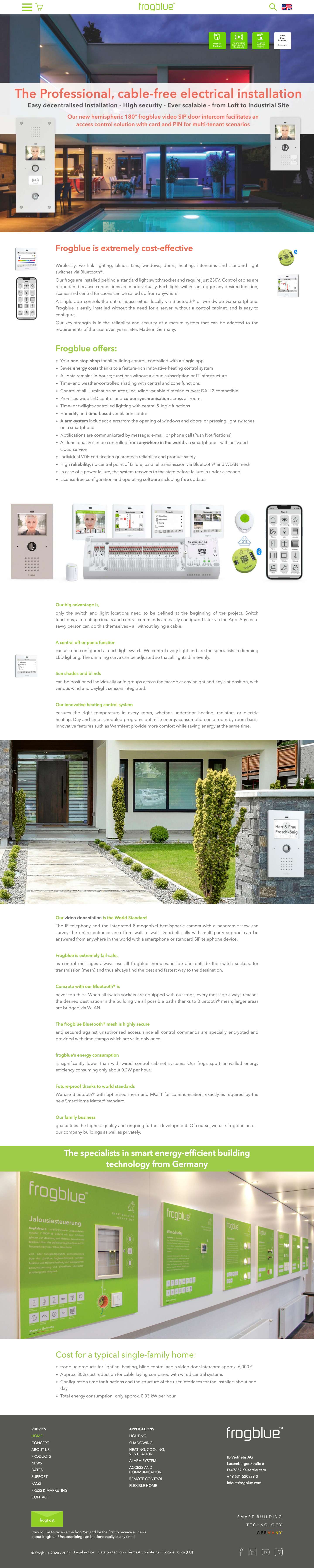 Smart Home & Building Technology | frogblue - Full Screenshot