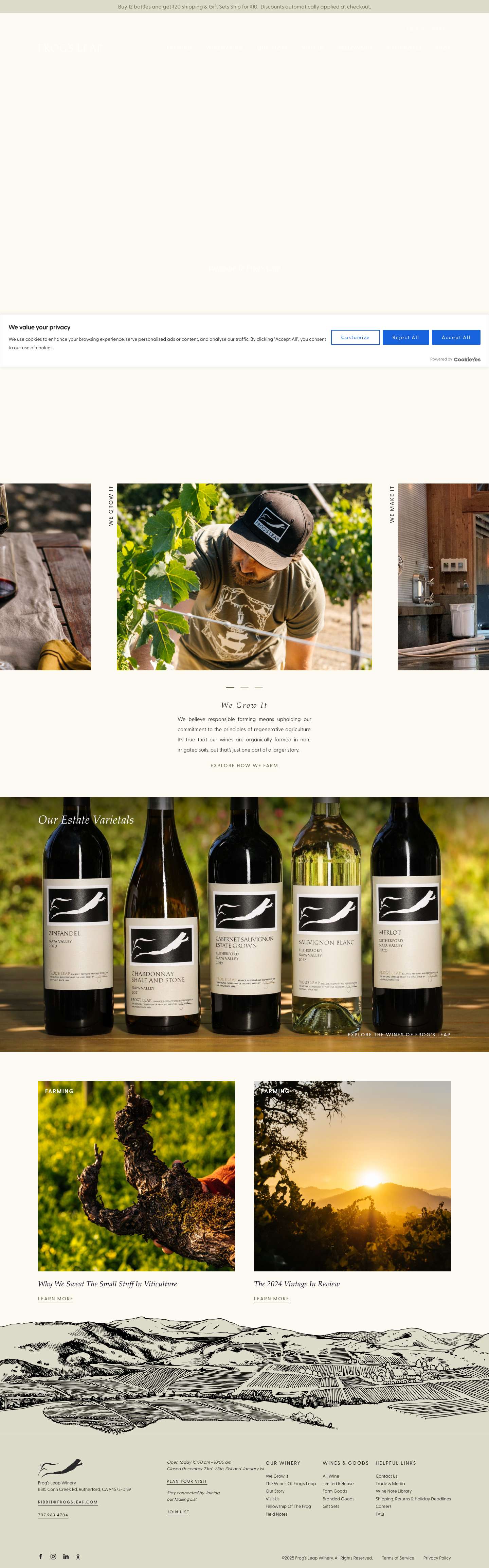 Frog’s Leap Winery – Rutherford, Napa Valley - Full Screenshot