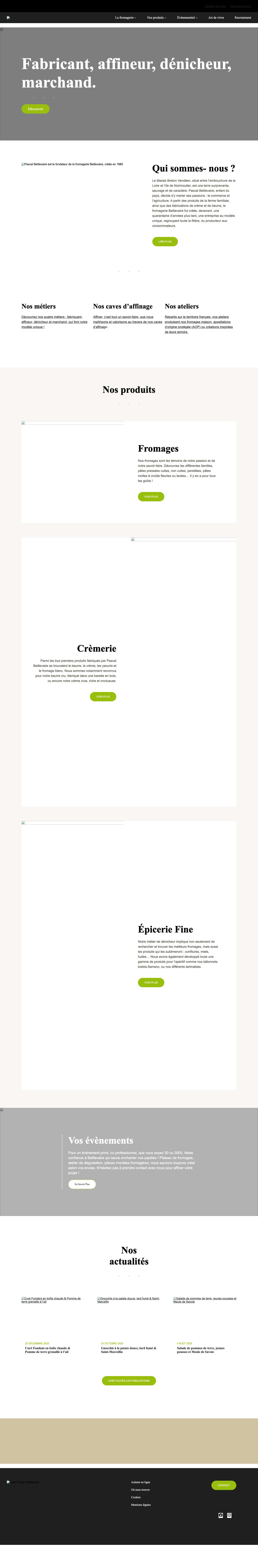 Accueil - Fromagerie Beillevaire - Full Screenshot