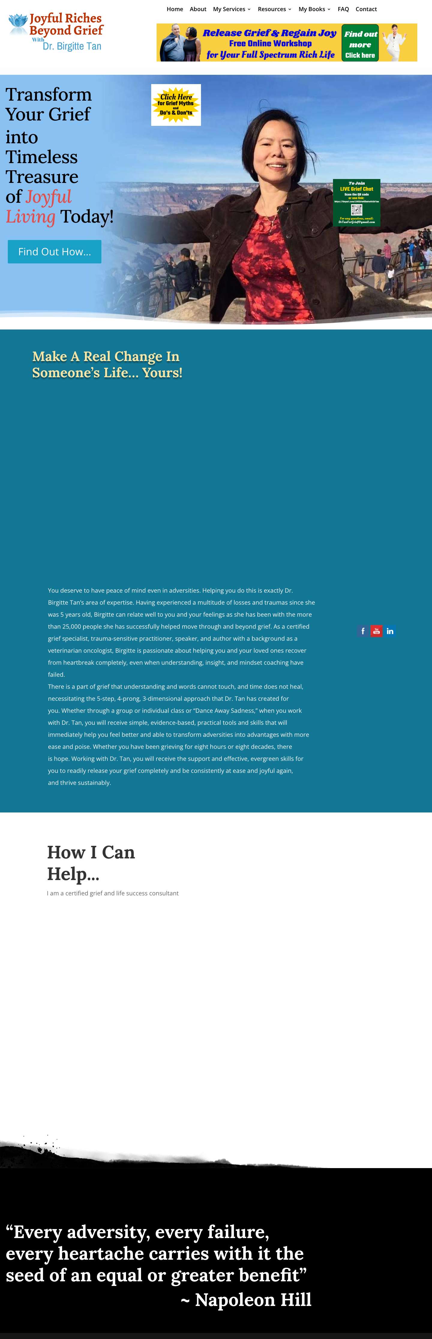 Home | Joyful Riches Beyond Grief - Grief Recovery Coaching - Full Screenshot