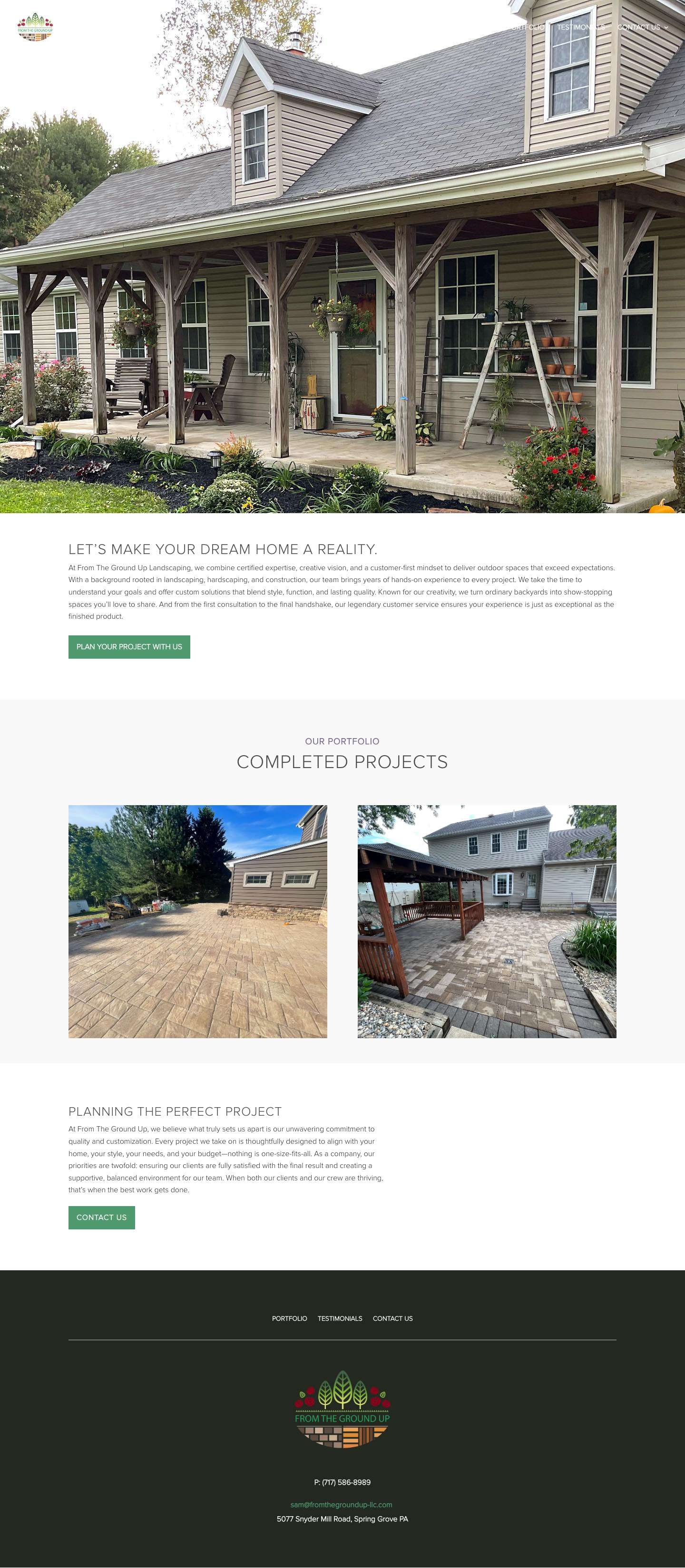 From The Ground Up Landscaping | Landscaping & Hardscaping - Full Screenshot