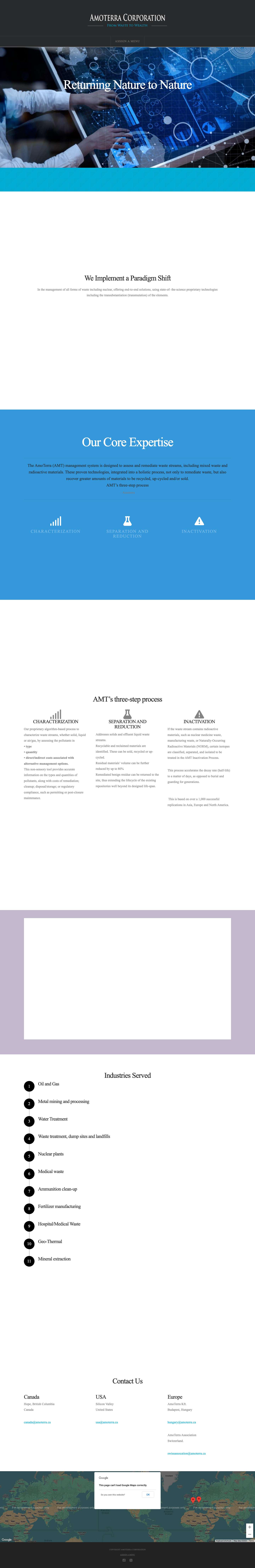 Amoterra Corporation | From Waste to Wealth - Full Screenshot