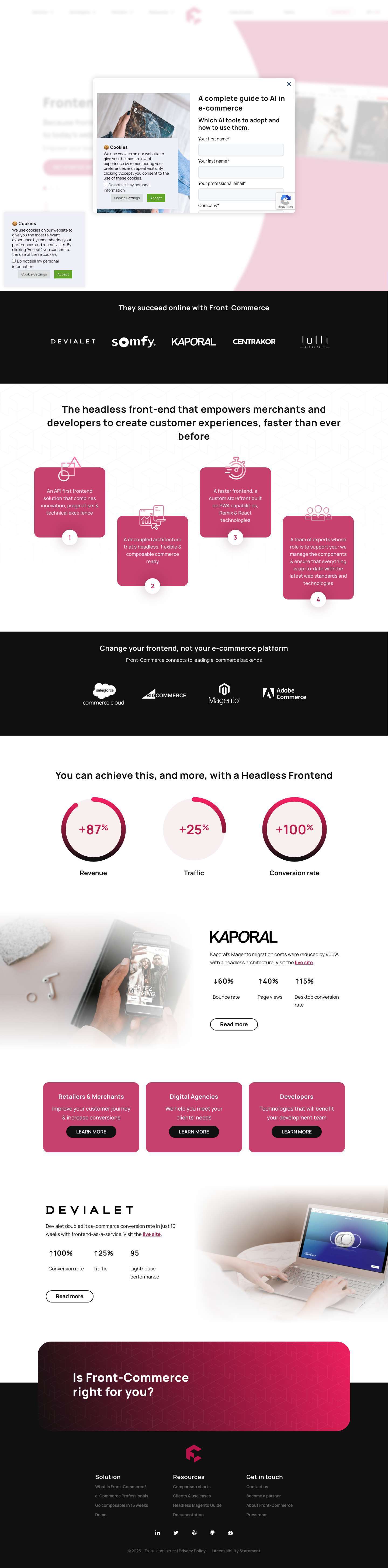 Frontend-as-a-service for eCommerce - Front-Commerce - Full Screenshot
