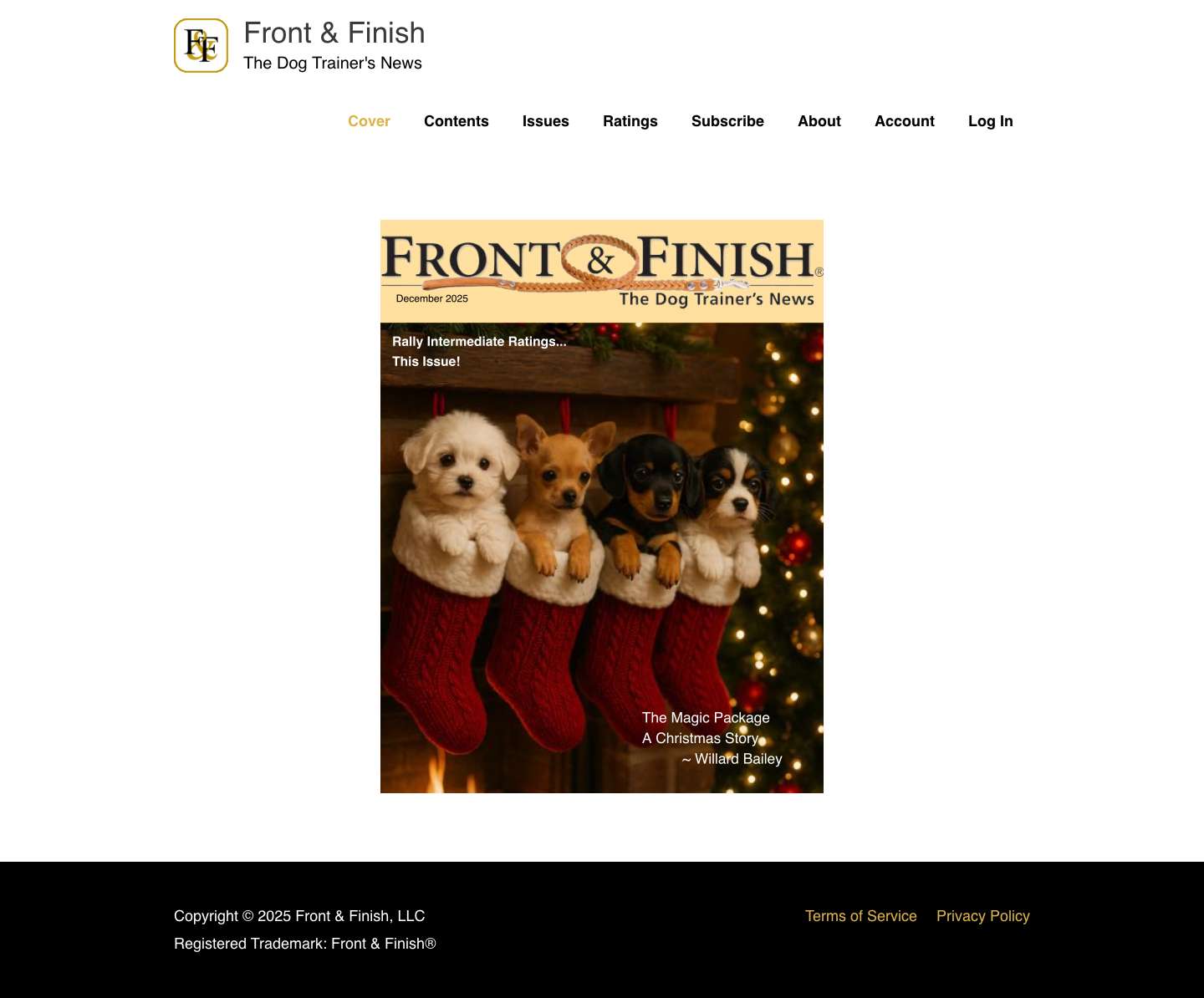 Front & Finish – The Dog Trainer's News - Full Screenshot