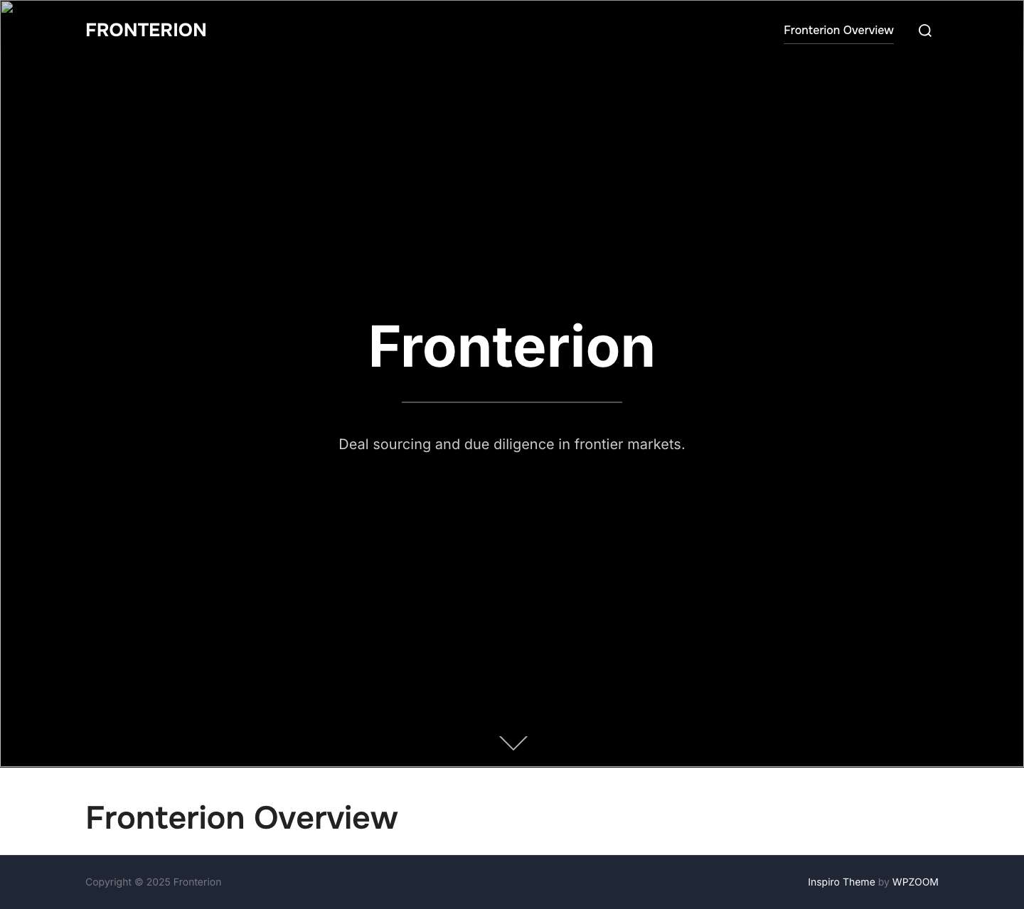 Fronterion – Deal sourcing and due diligence in frontier markets. - Full Screenshot