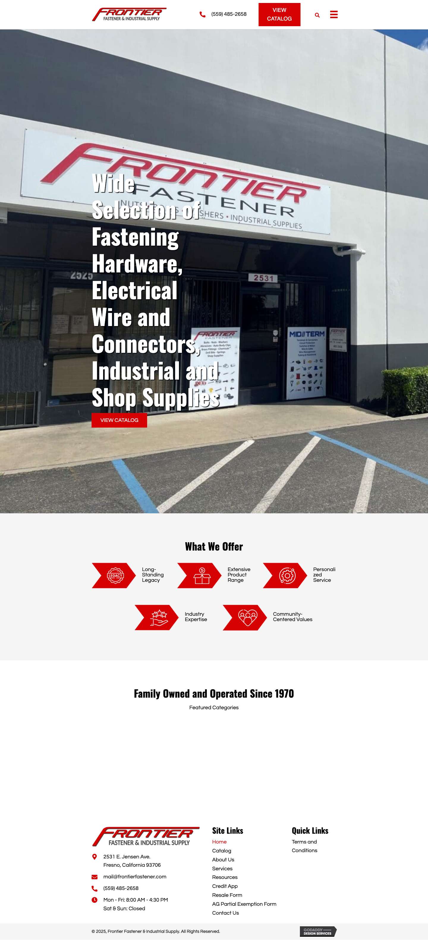 Electrical Wire & More - Frontier Fastener - Full Screenshot