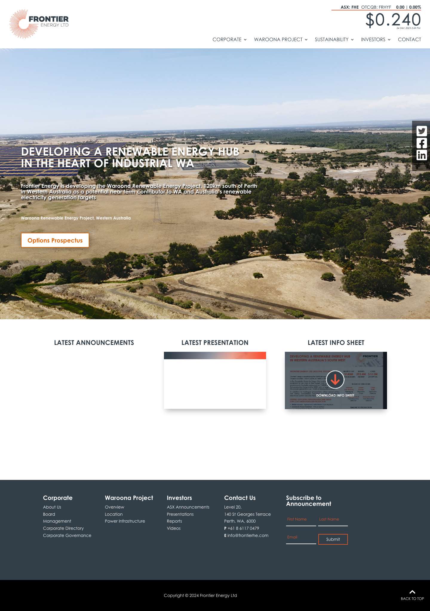Frontier Energy - ASX: FHE - Full Screenshot