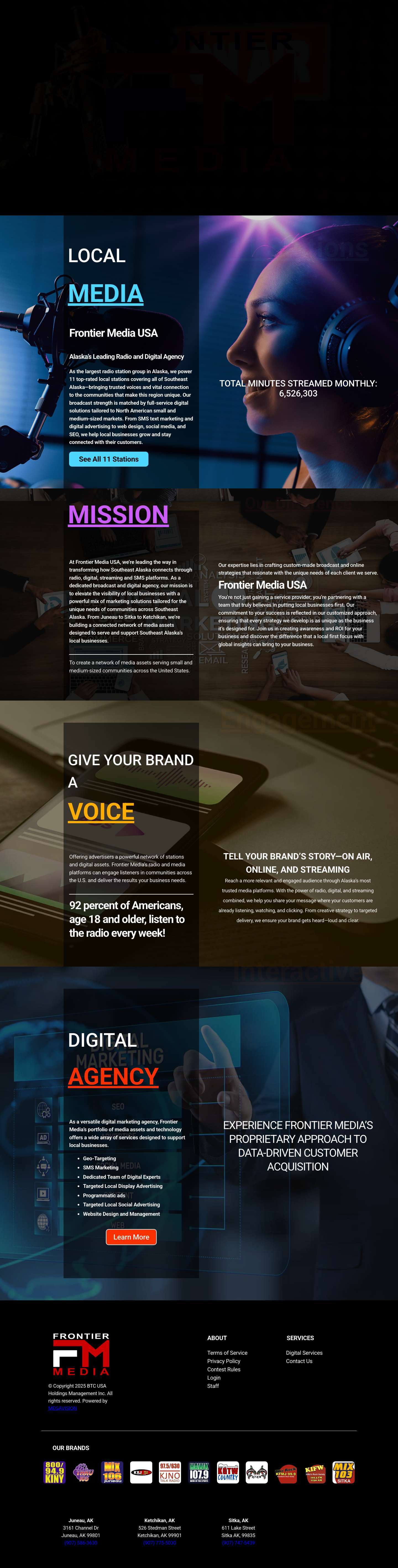 Home - Frontier Media - Full Screenshot