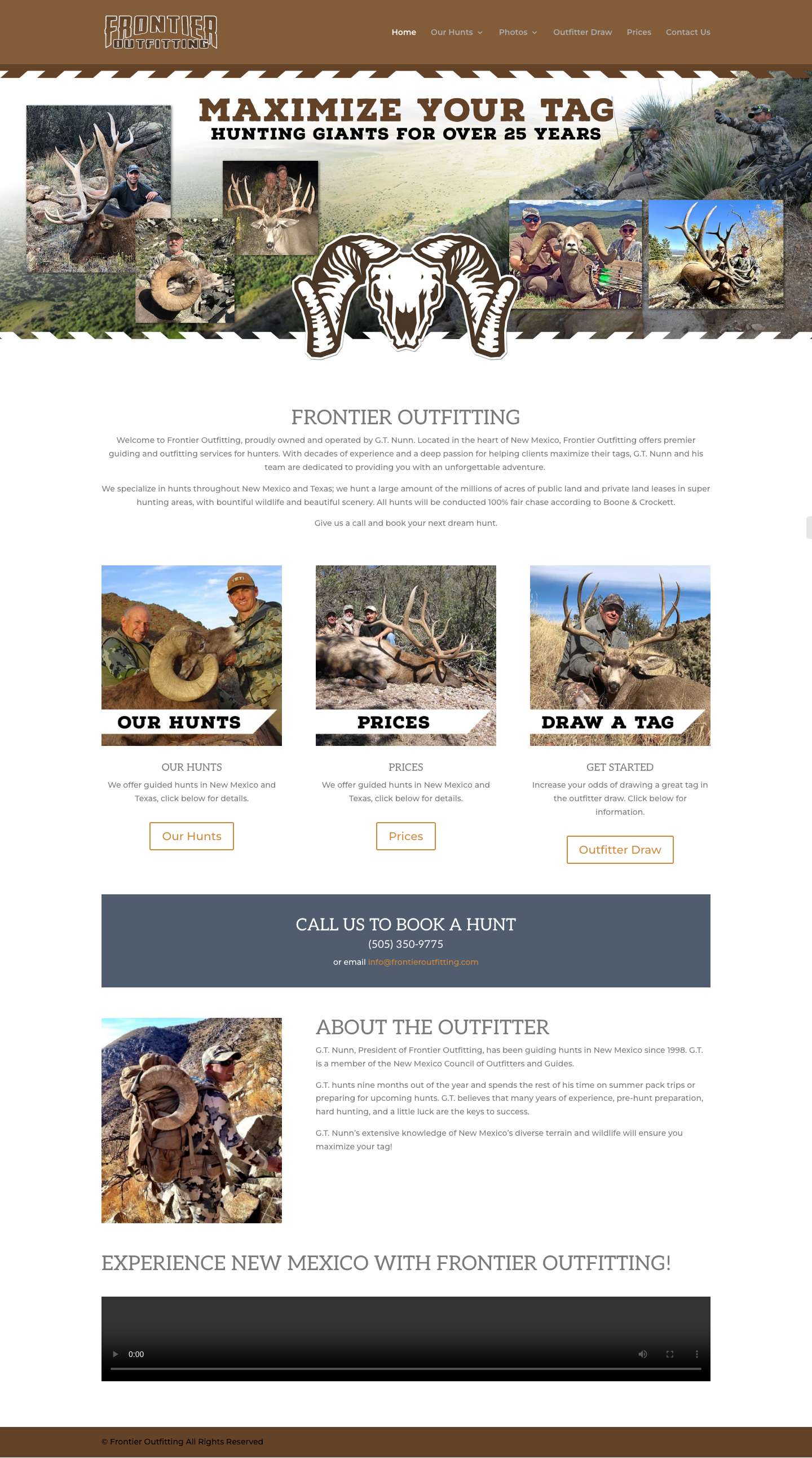 Frontier Outfitting - New Mexico’s Premier Outfitter - Full Screenshot