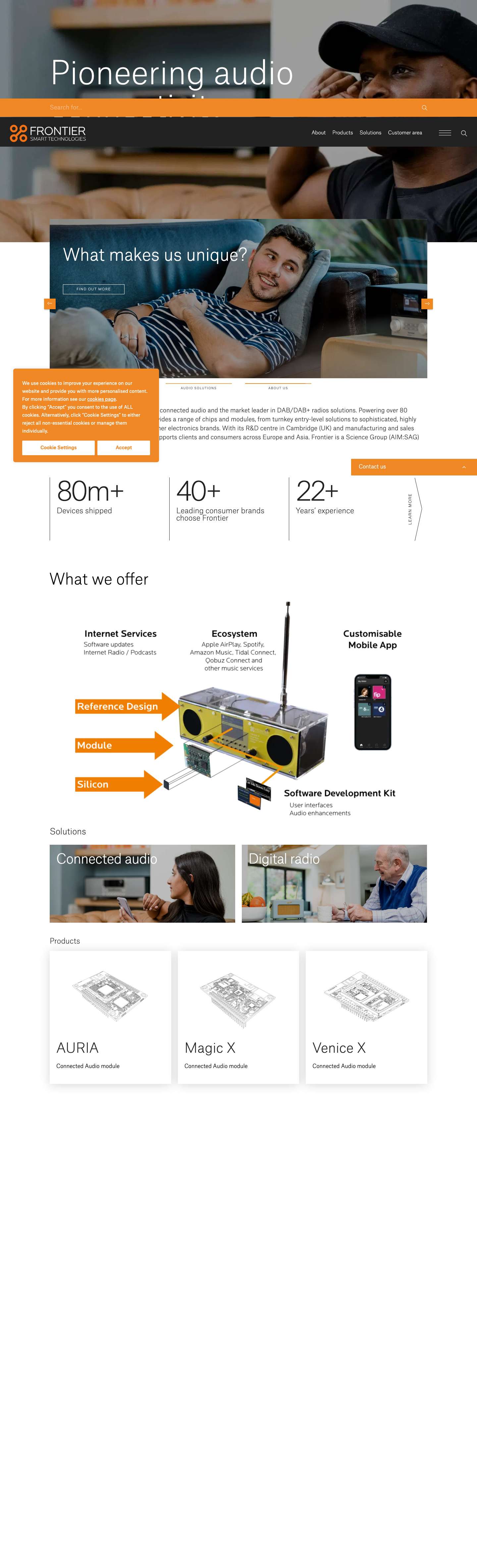 Digital audio technologies | Frontier Smart Technologies - Full Screenshot