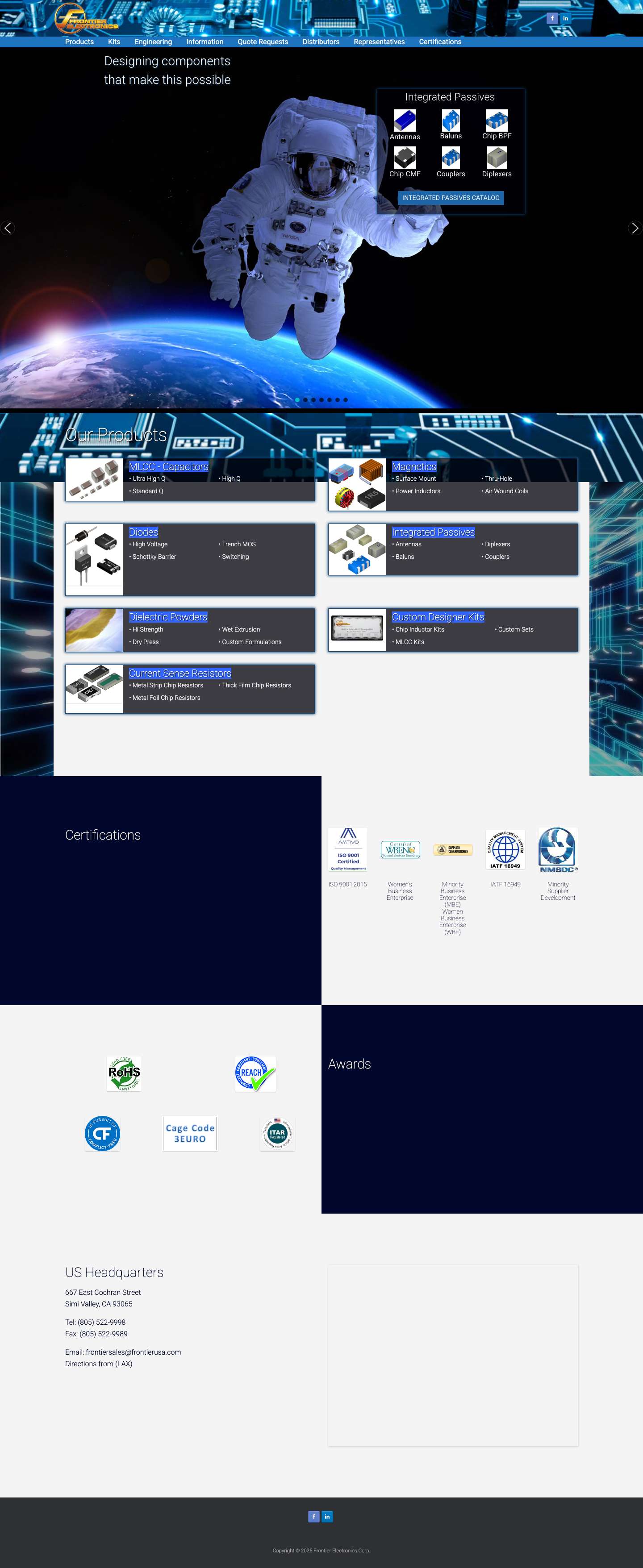 Frontier Electronics Corporation – Designing the components that make technology possible. - Full Screenshot