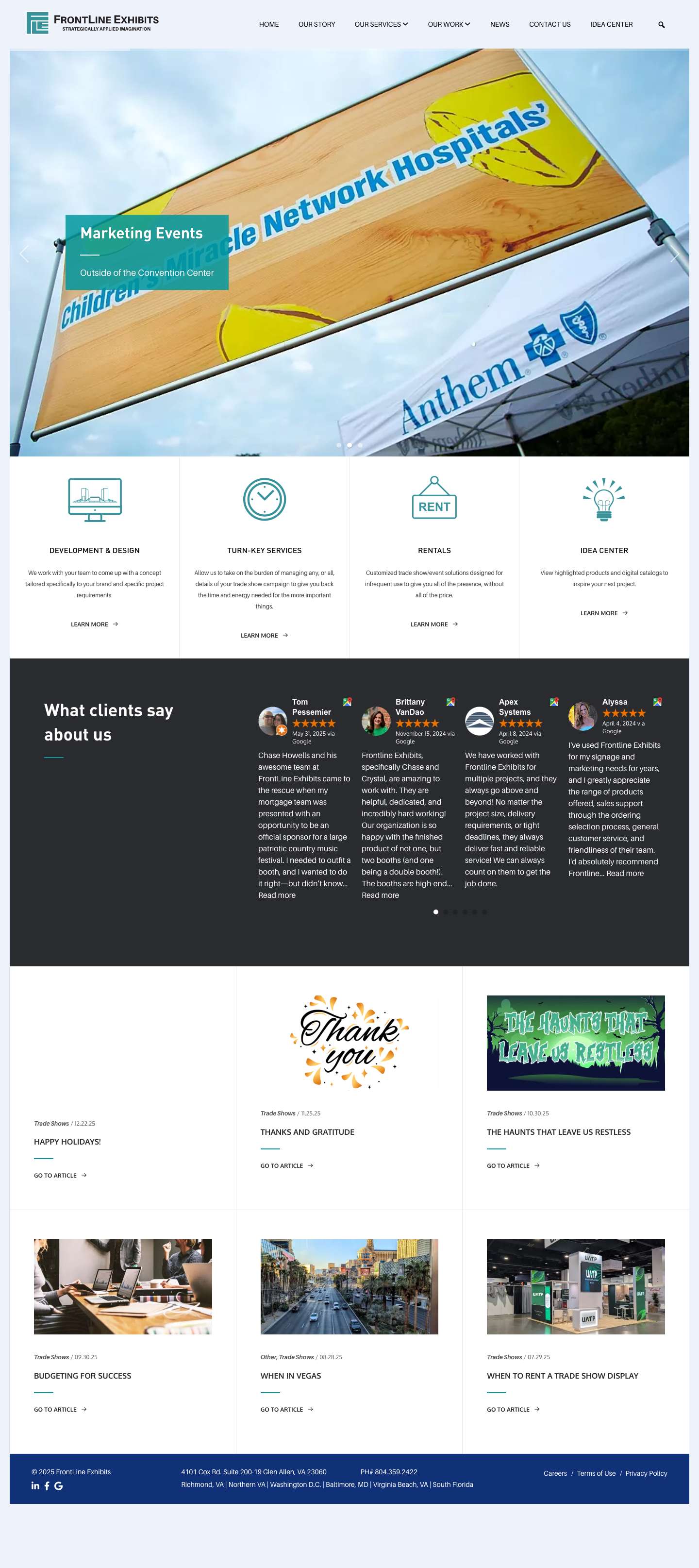 FrontLine Exhibits - Strategically Applied Imagination - Full Screenshot