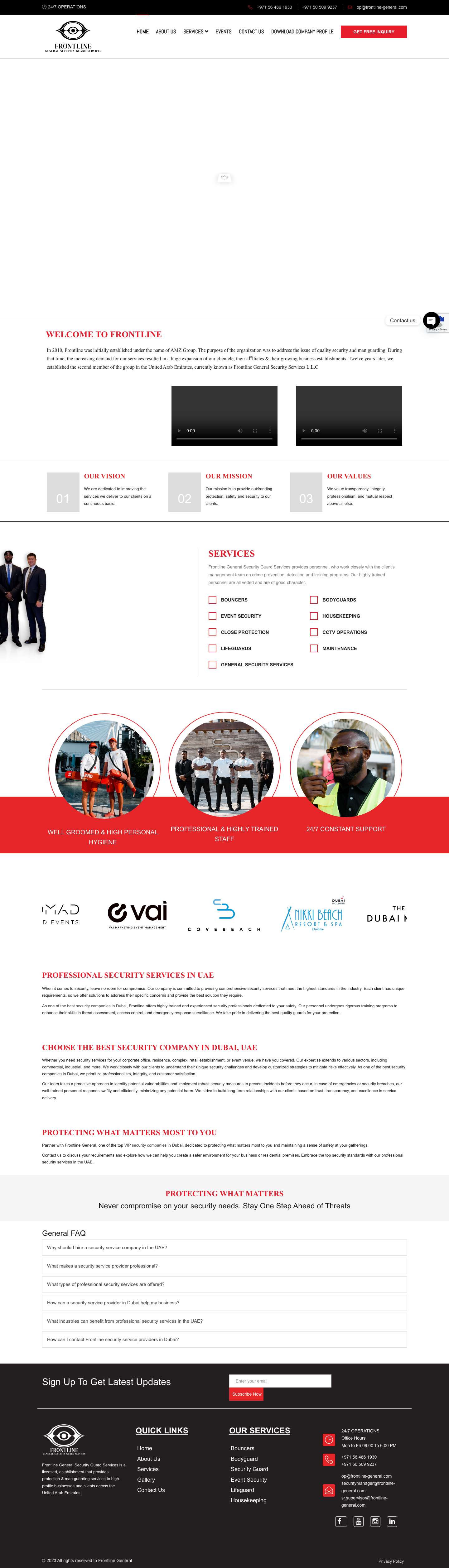 Professional Security Services | Best Security Companies in Dubai | VIP Security Companies in Dubai - Full Screenshot