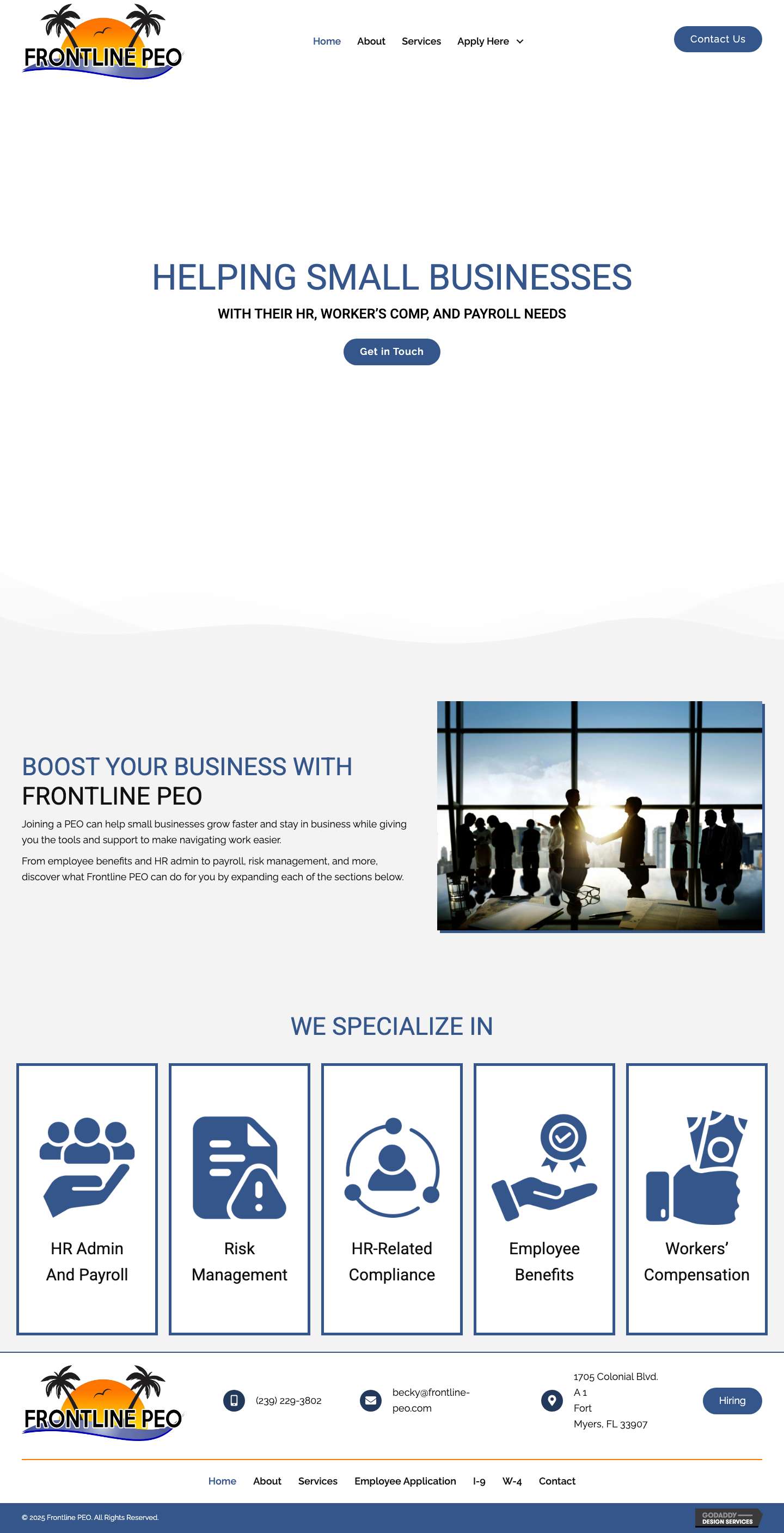 Frontline PEO - Your Partner for Growth in Fort Myers, FL - Full Screenshot