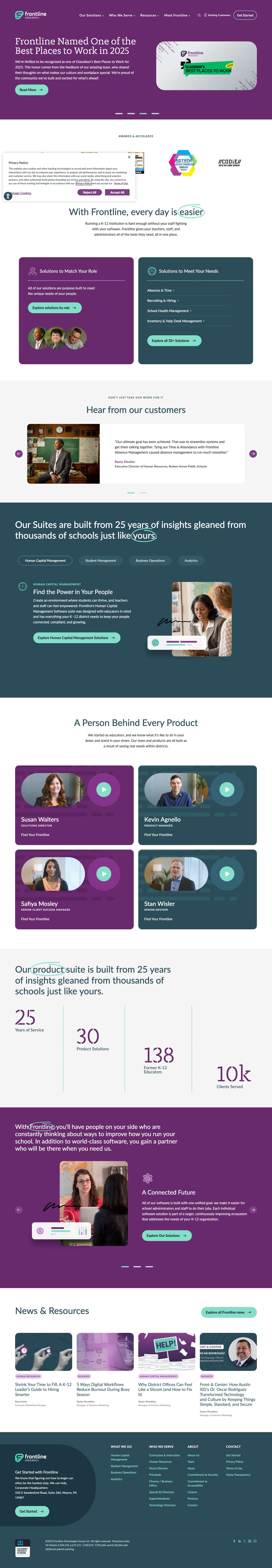 Frontline Education | K-12 School Administration Software - Full Screenshot