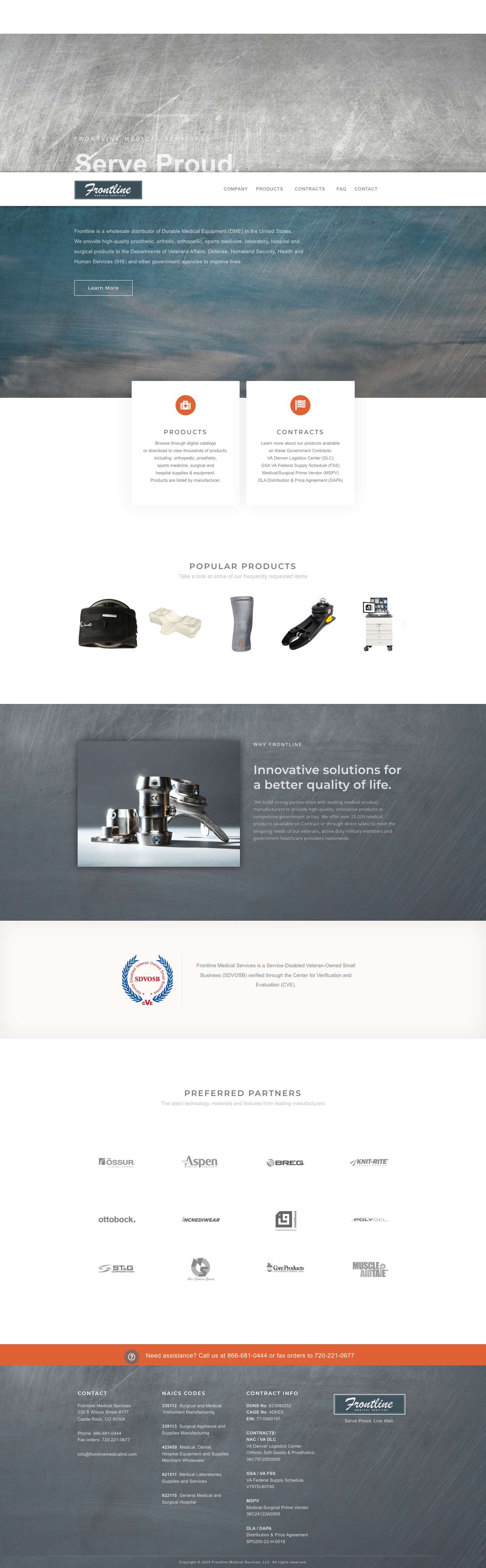 Frontline Home - Frontline Medical Services - Full Screenshot