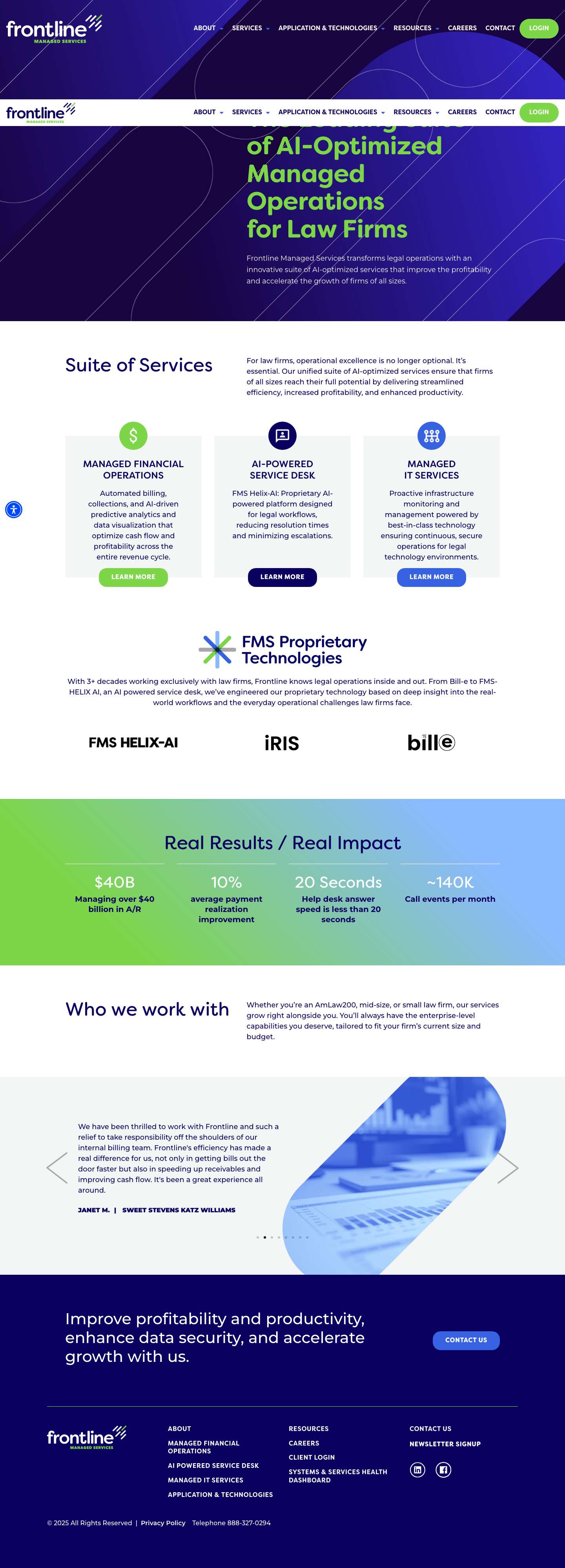 Managed Services Provider for Legal | Frontline Managed ServicesFrontline Managed Services - HomeFrontline Managed Services - Home - Full Screenshot