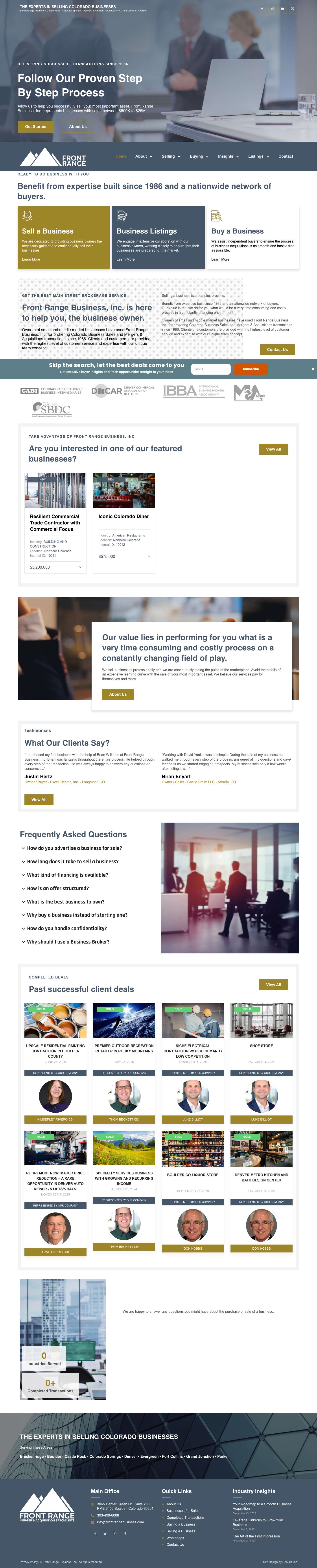 Front Range Business, Inc. - Delivering successful transactions since 1986. - Full Screenshot