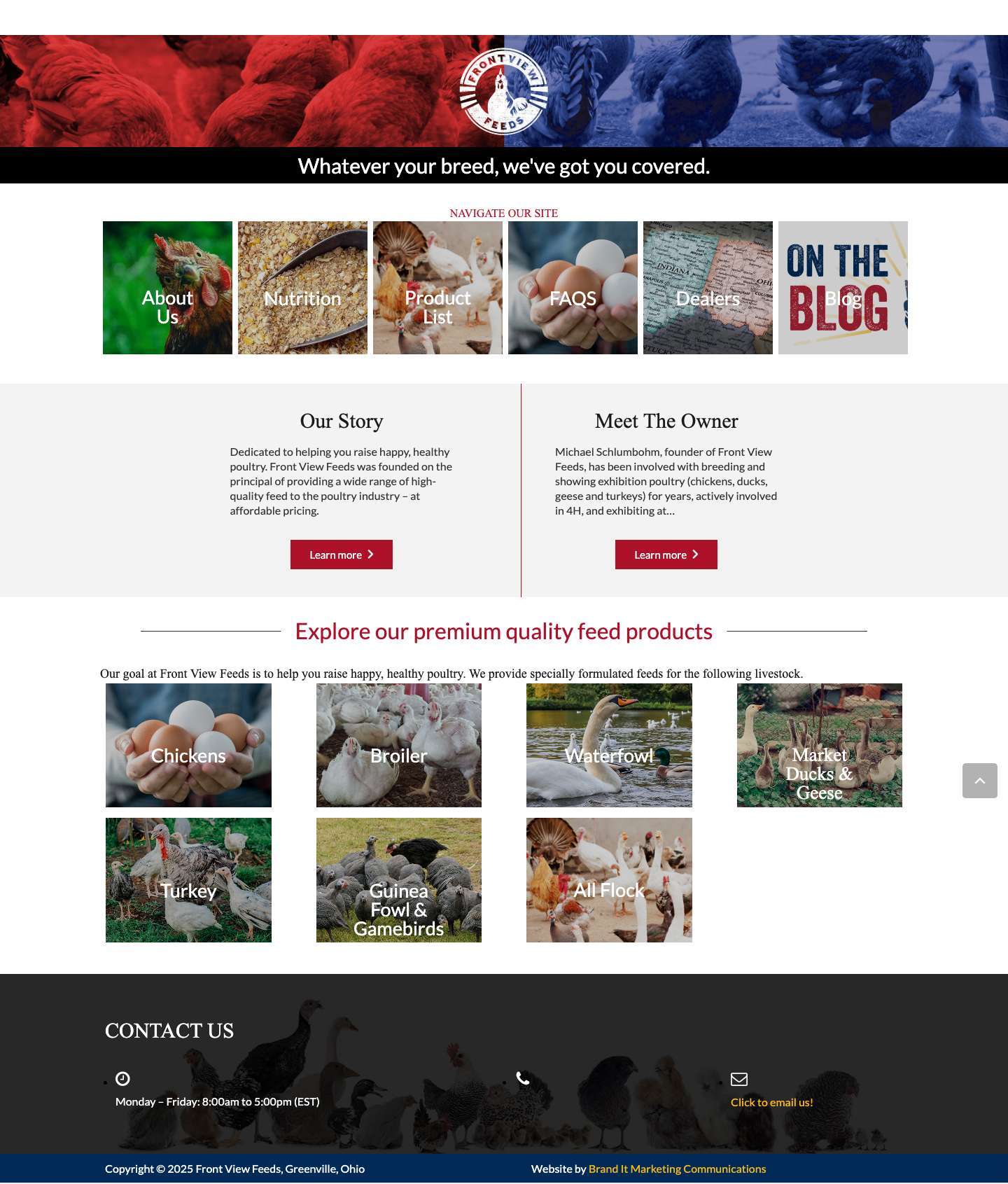 Front View Feeds | Premium Quality Poultry Feed Products - Full Screenshot