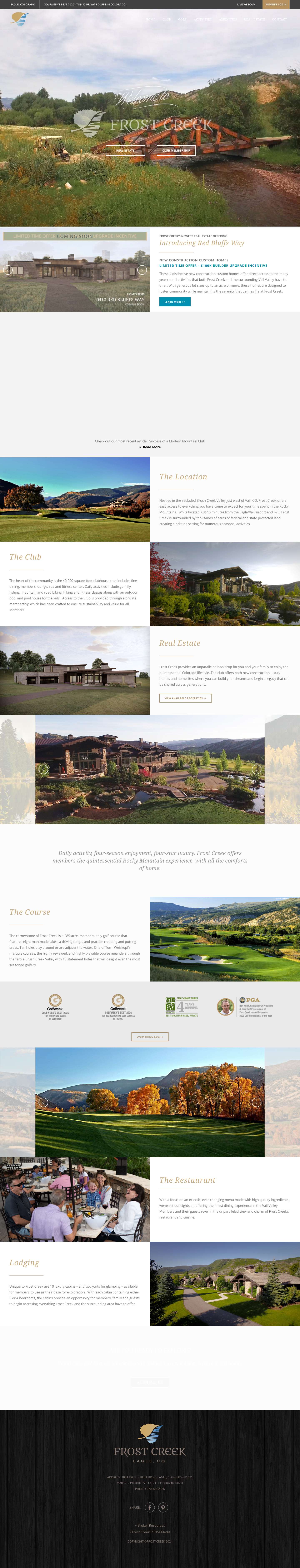 Frost Creek Golf Club & Homes in Eagle, CO - Full Screenshot