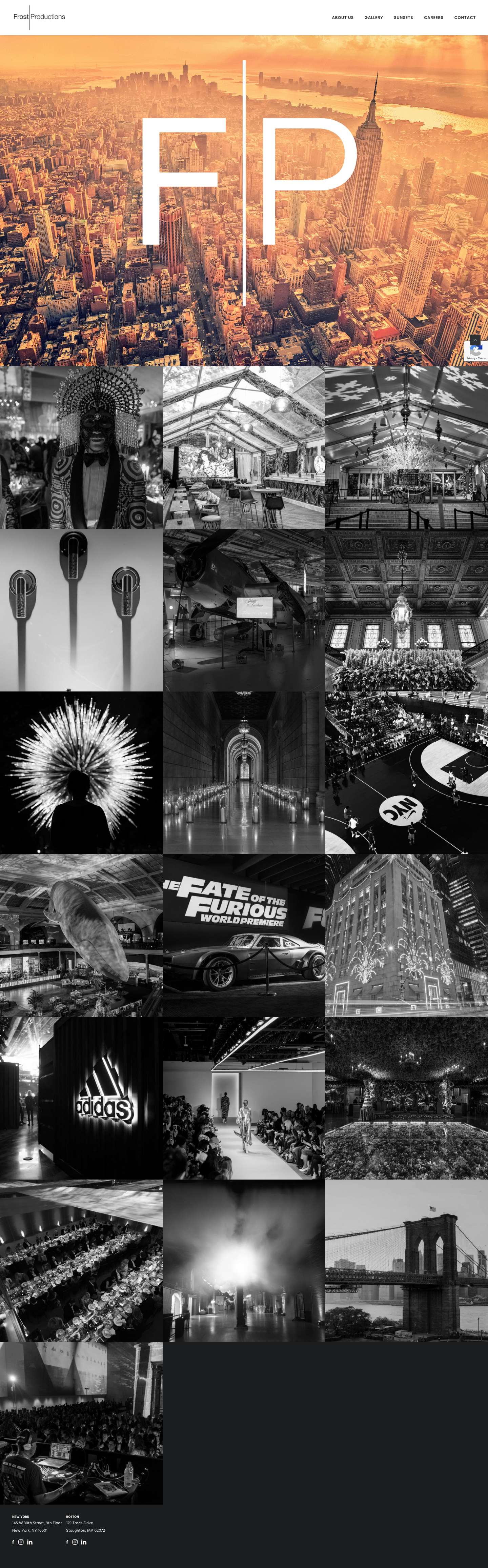 Frost Productions | Event Production NYC & Boston | Lighting, AV, Staging - Full Screenshot