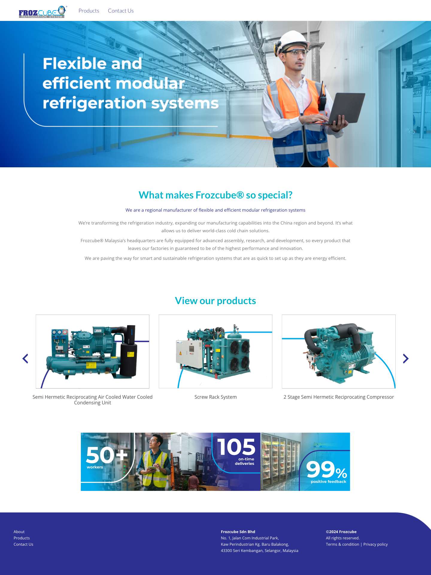 FROZCUBE – Malaysia's Coolest Refrigeration Systems & Solutions - Full Screenshot