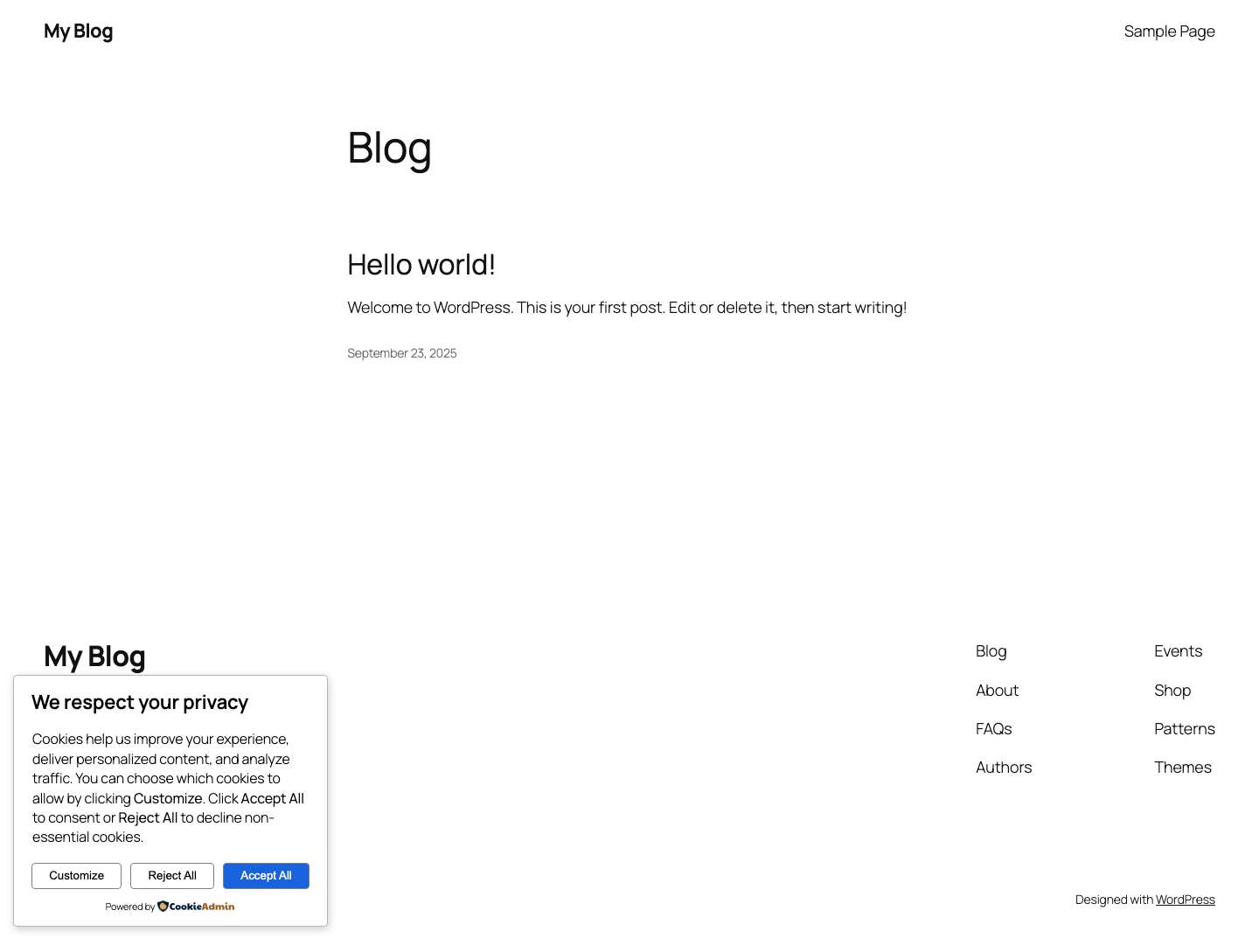 My Blog - Full Screenshot