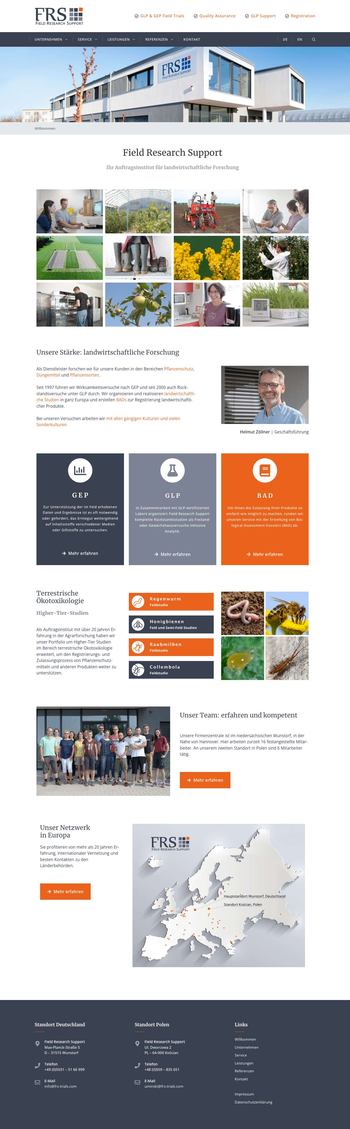 Willkommen - Field Research Support - Full Screenshot