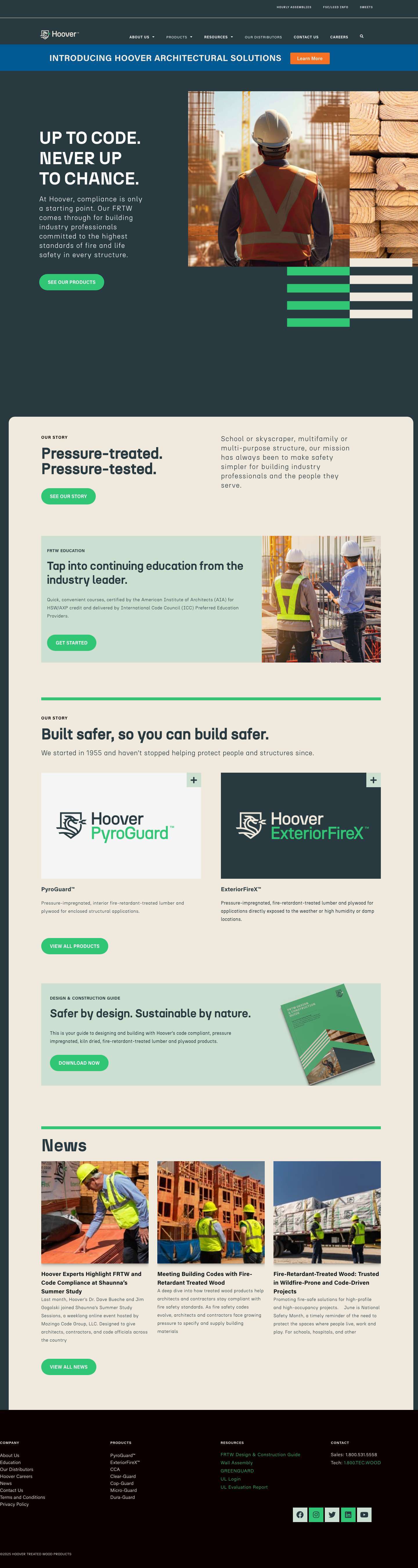 Home - Hoover Treated Wood Products - Full Screenshot