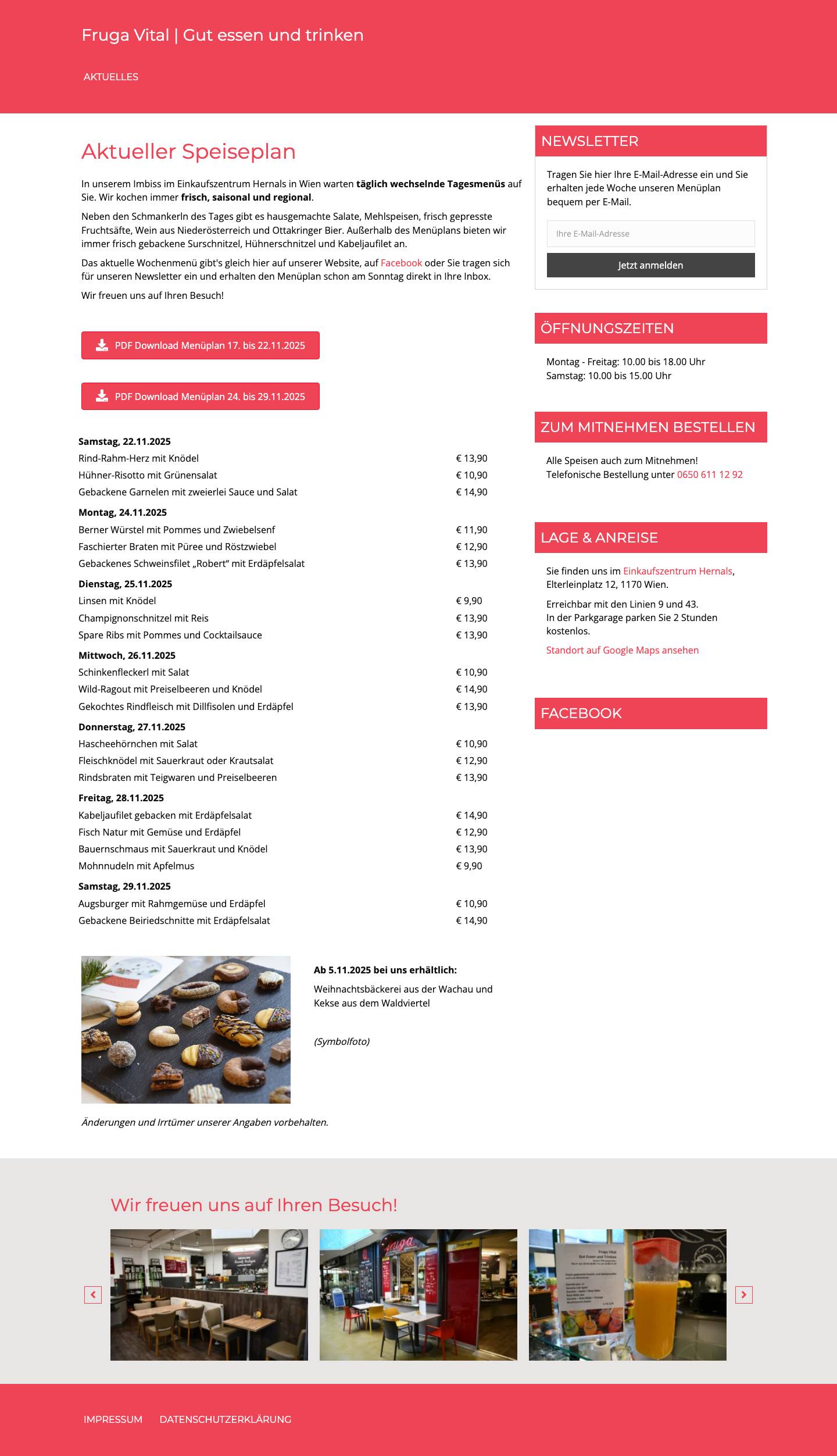 Fruga Vital - Ihr Imbiss im Einkaufszentrum Hernals - Full Screenshot